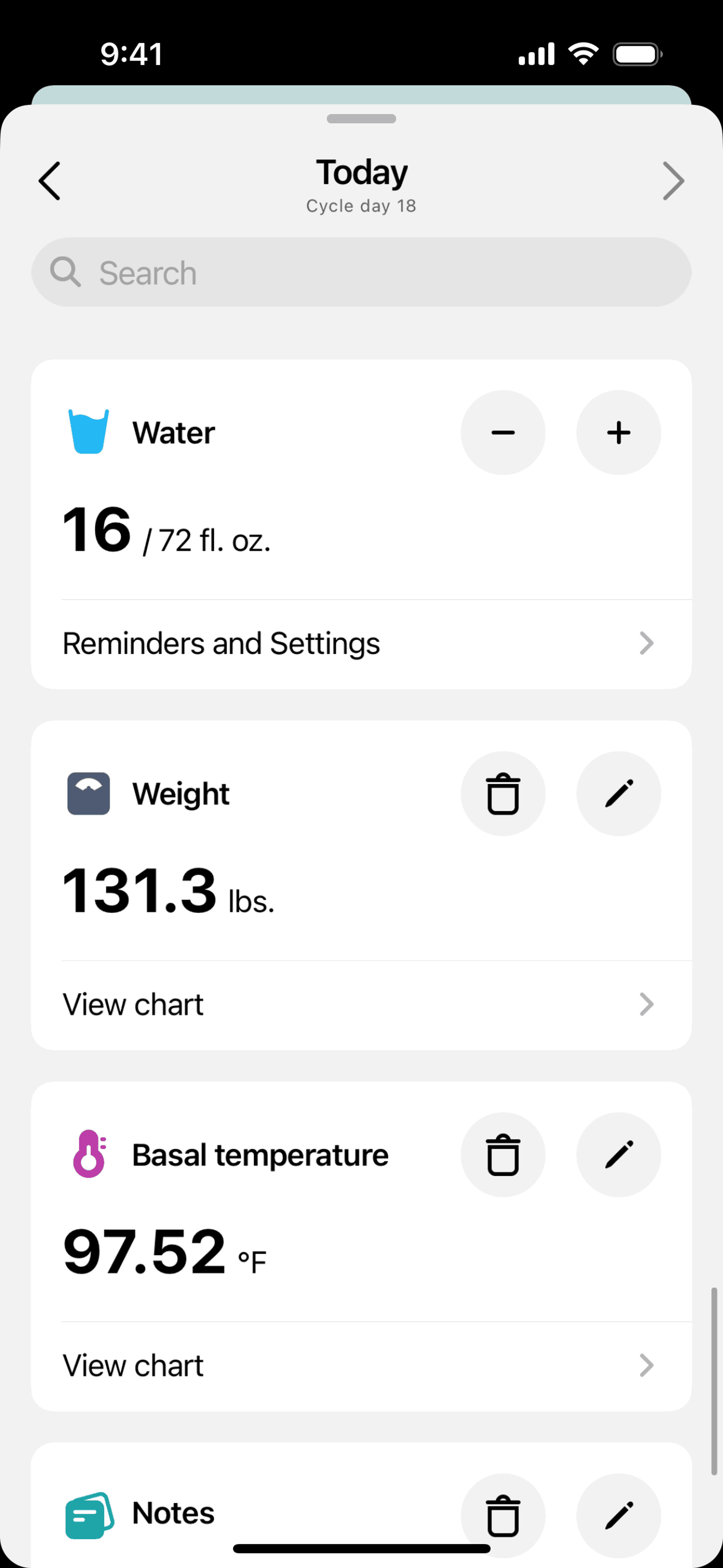 Flo iOS Health & Fitness interface screenshot 7