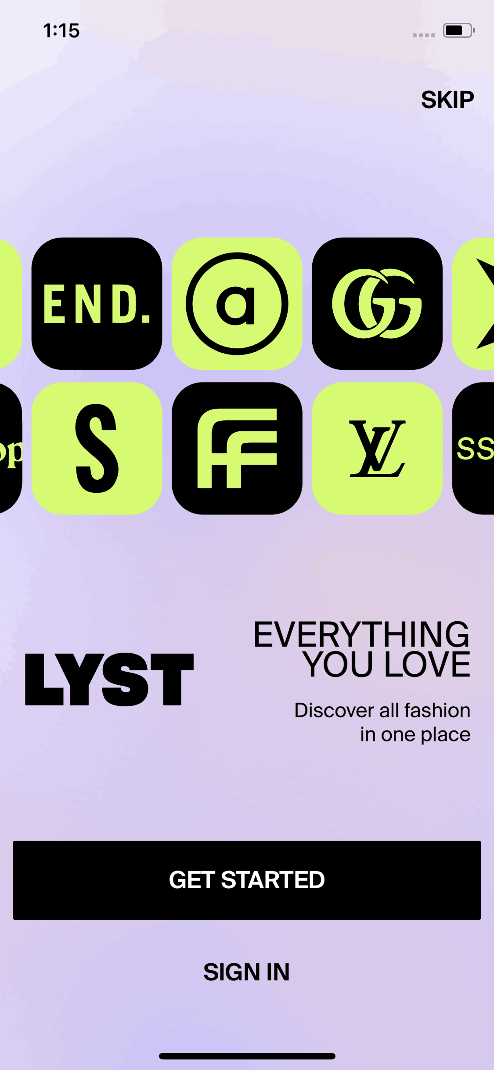 Lyst iOS Shopping interface screenshot 2