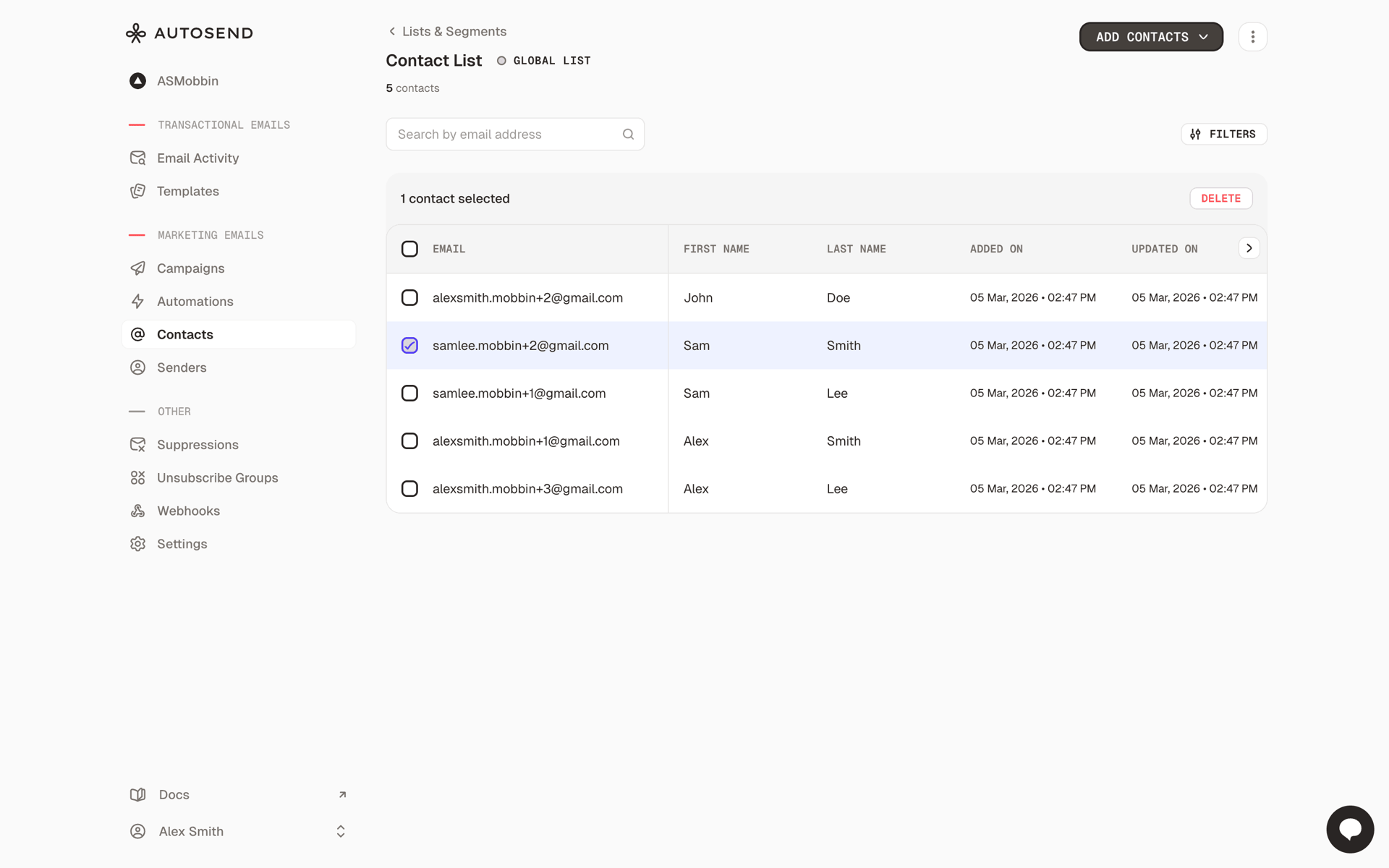 AutoSend Web automated messaging interface screenshot 15