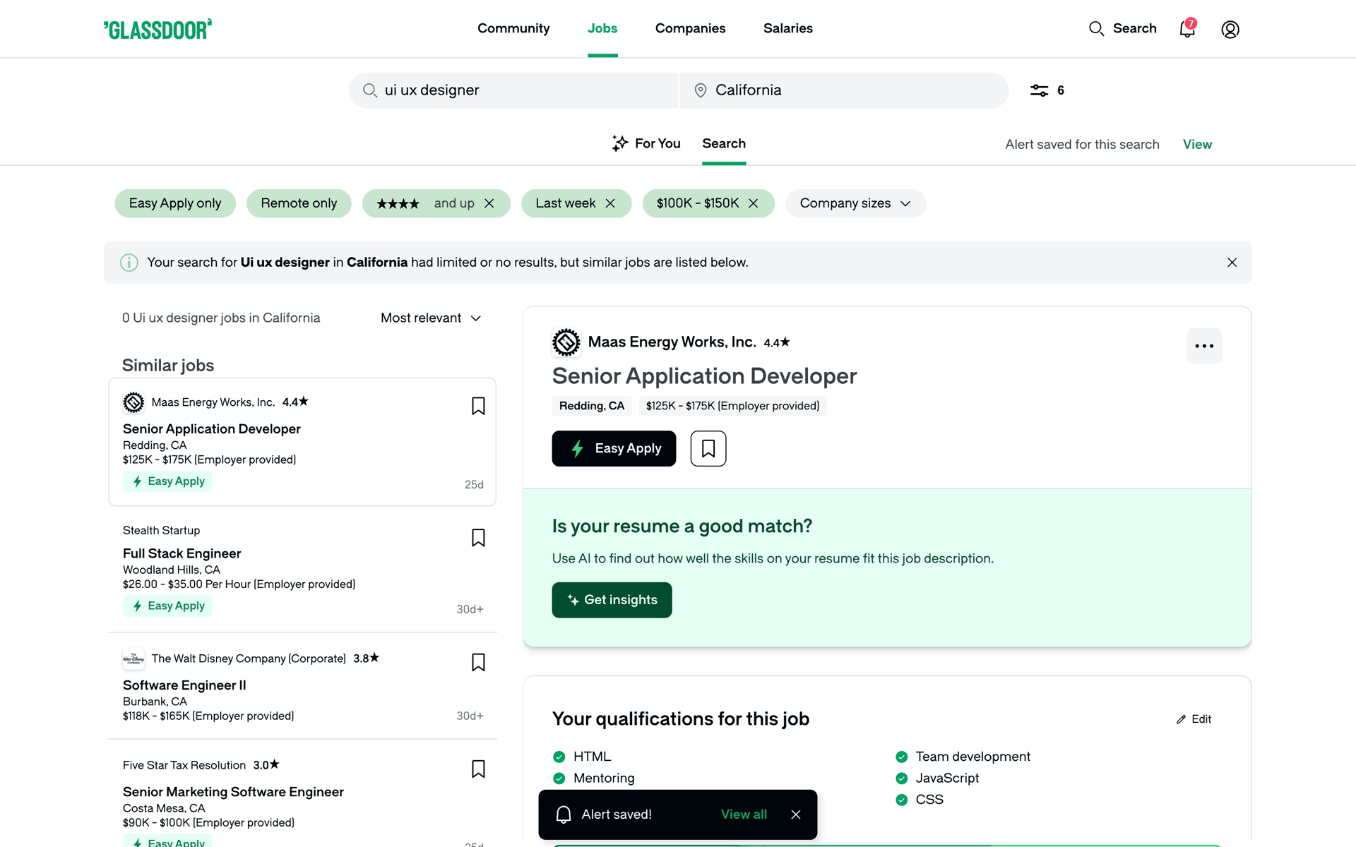 Glassdoor Web Business interface screenshot 10