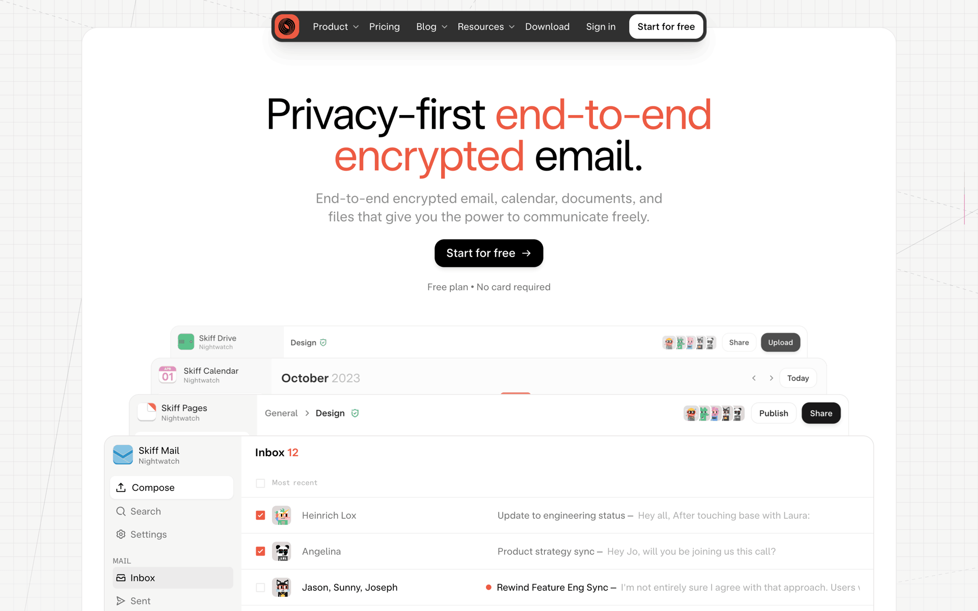 Skiff Web Business interface screenshot 1