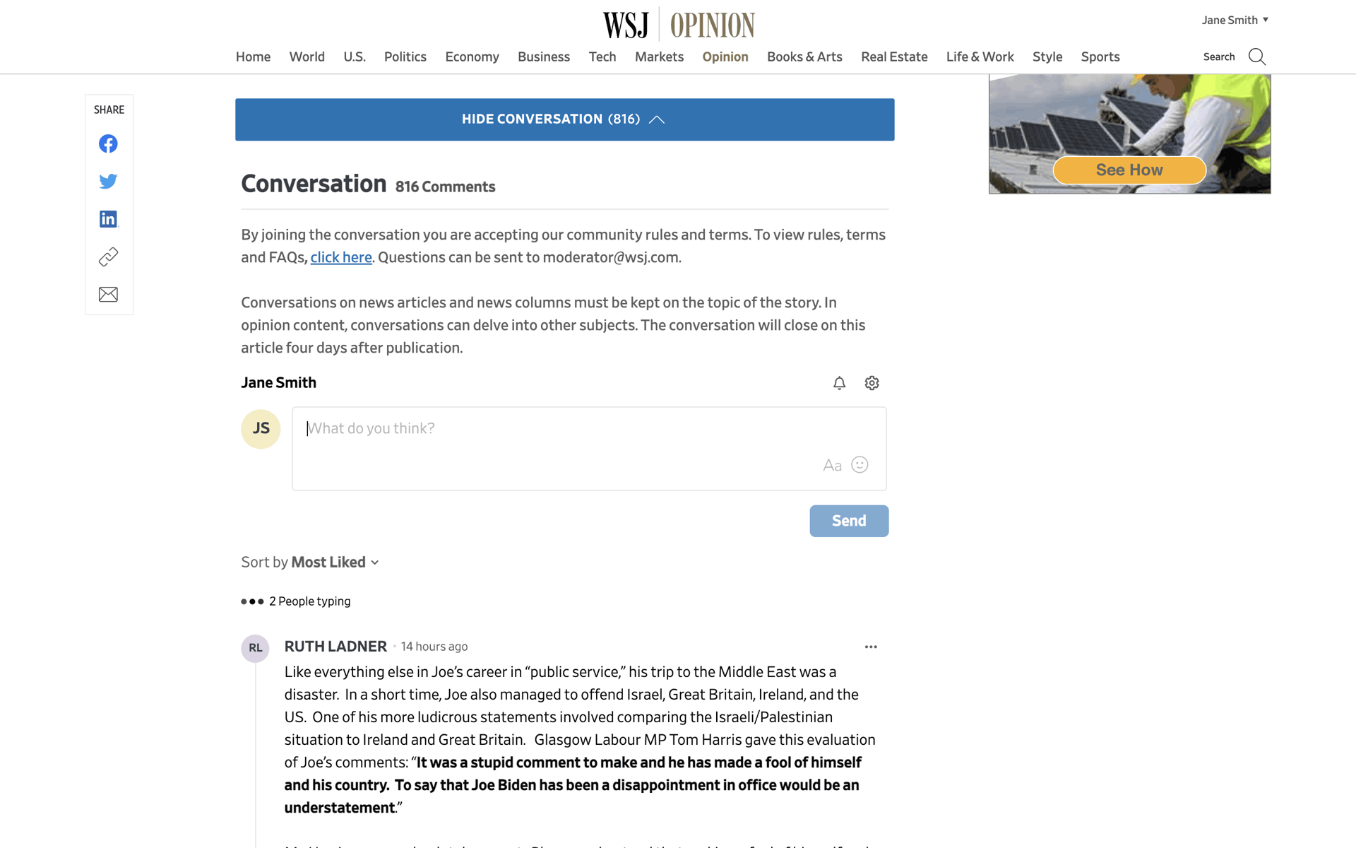 WSJ Web News interface screenshot 8