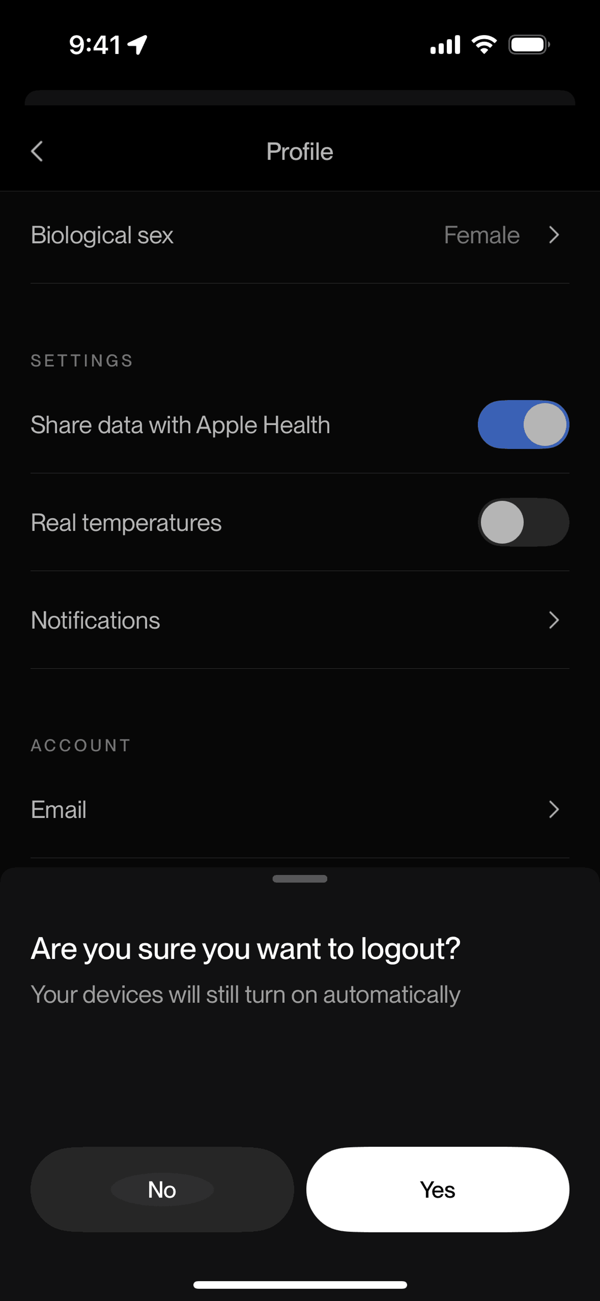 Eight Sleep iOS Health & Fitness interface screenshot 23
