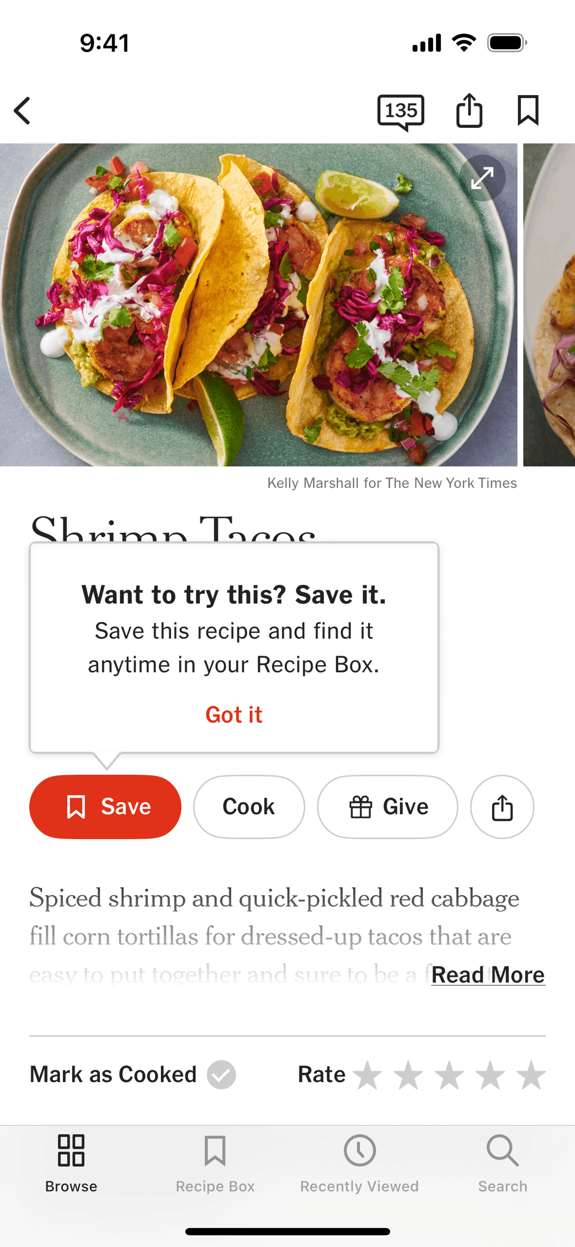 NYT Cooking iOS Food & Drink interface screenshot 7