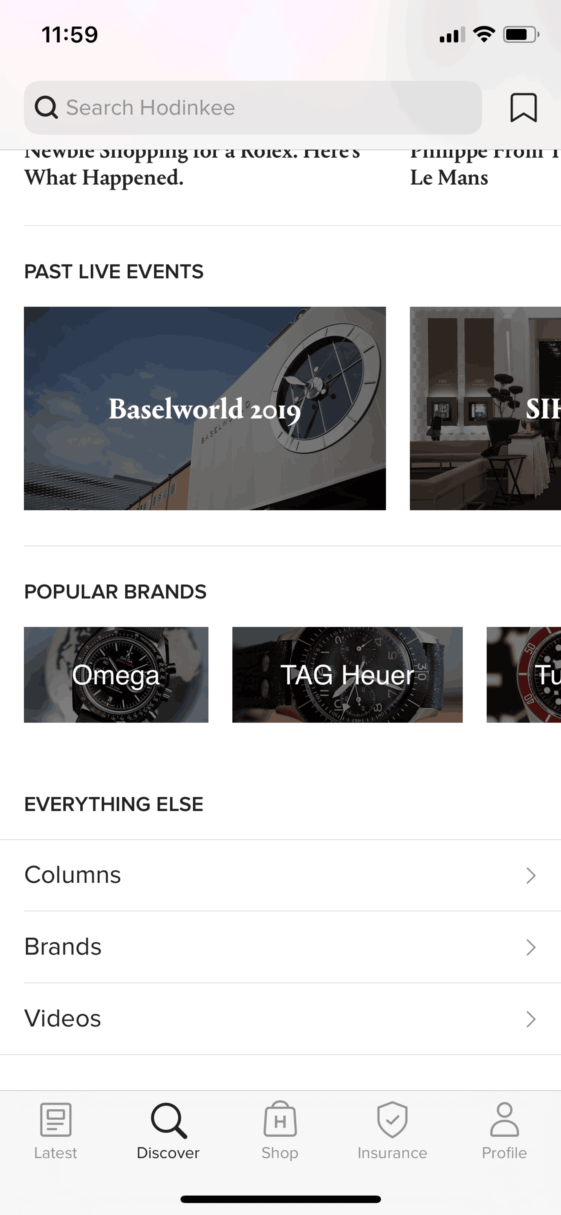 HODINKEE iOS Lifestyle interface screenshot 21