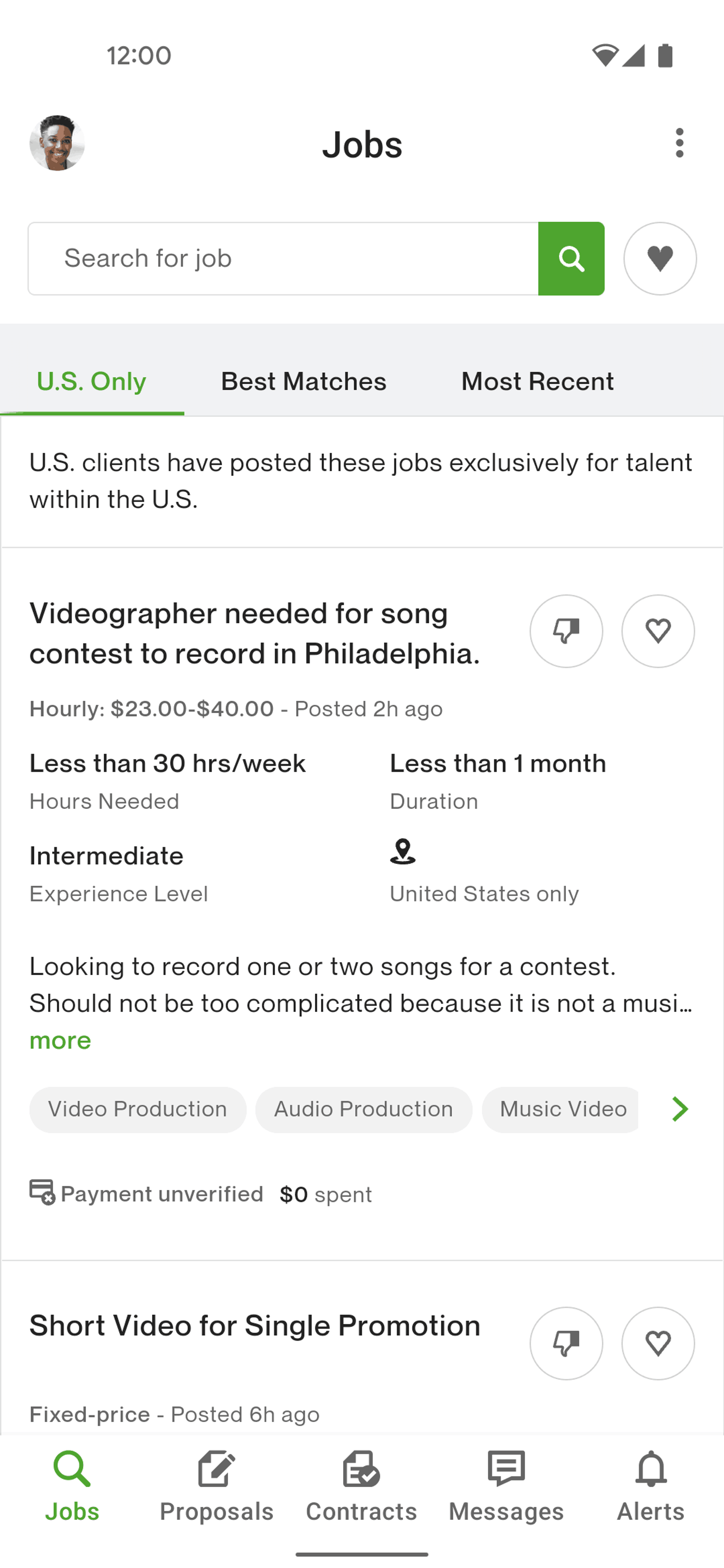 Upwork Android Business interface screenshot 13
