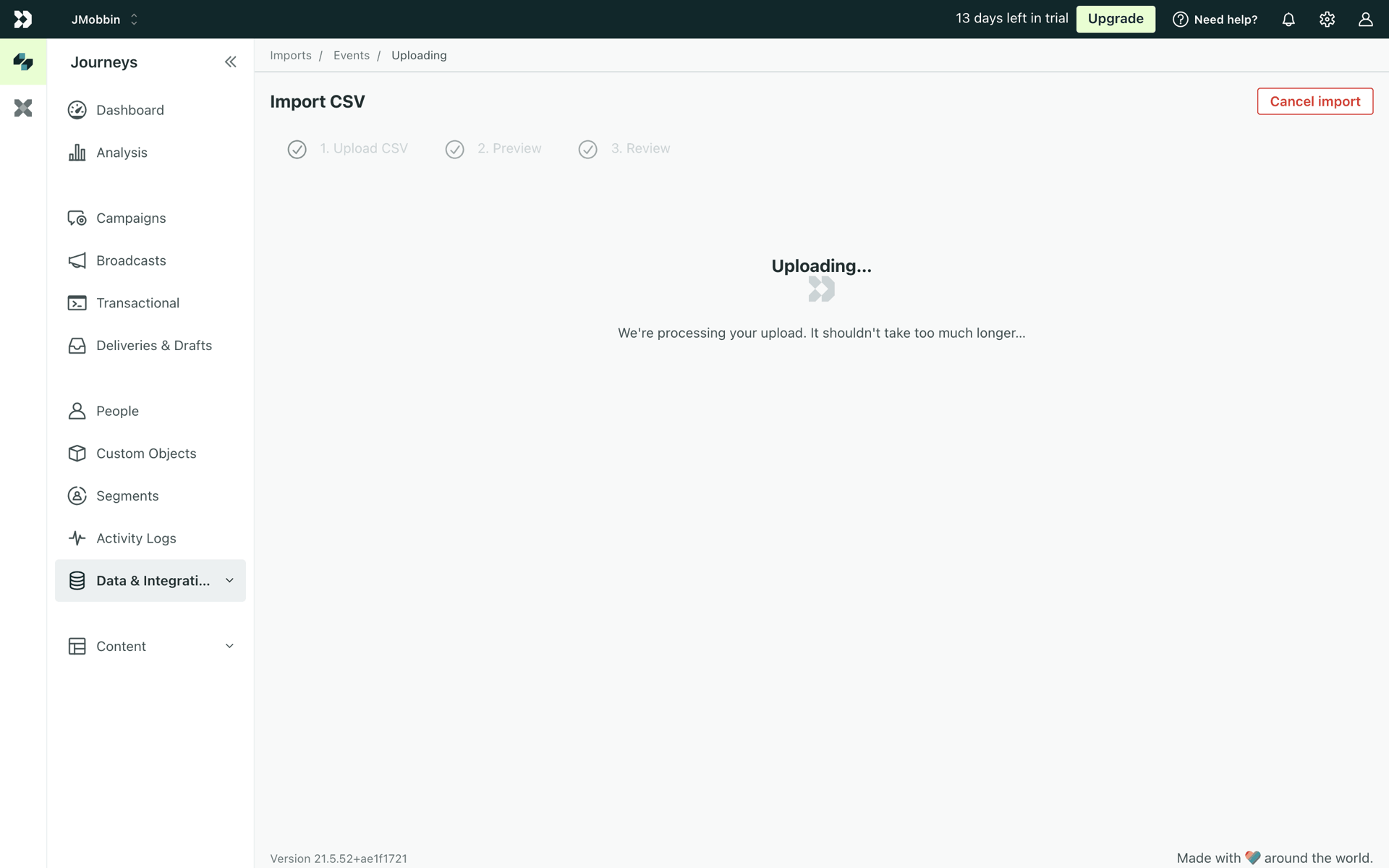 Customer.io Web Business interface screenshot 2