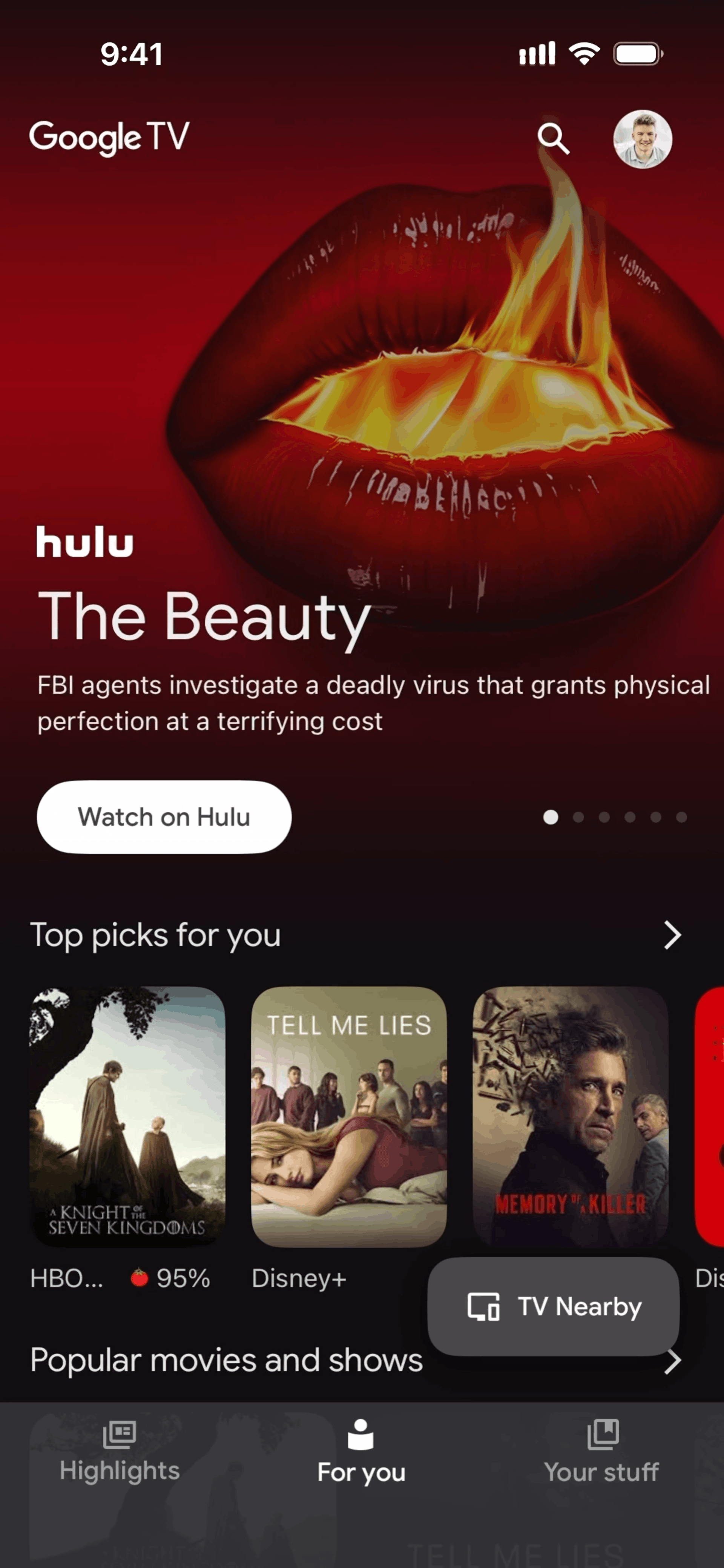 Google TV iOS Entertainment interface screenshot 17