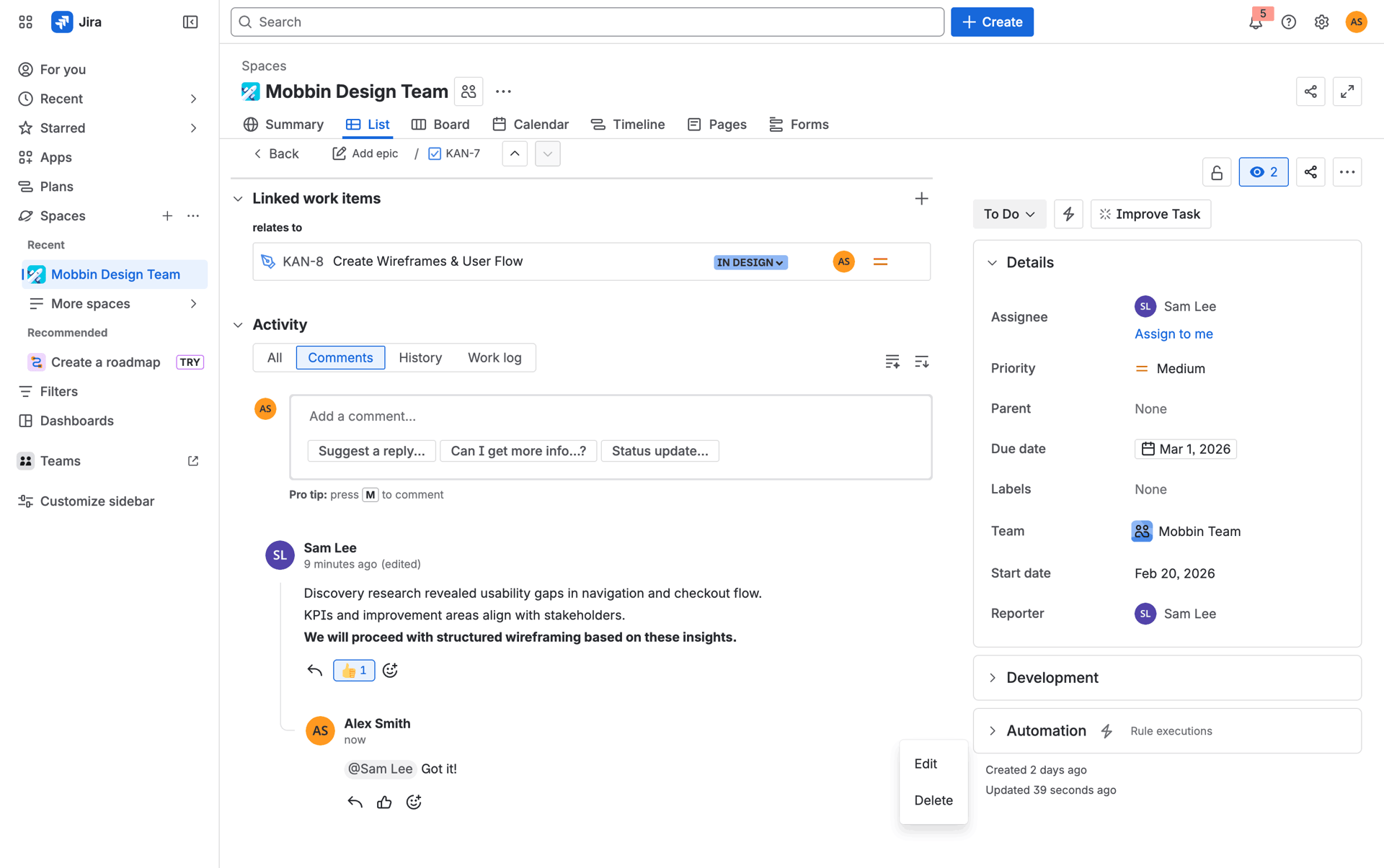 Jira Web Business interface screenshot 14