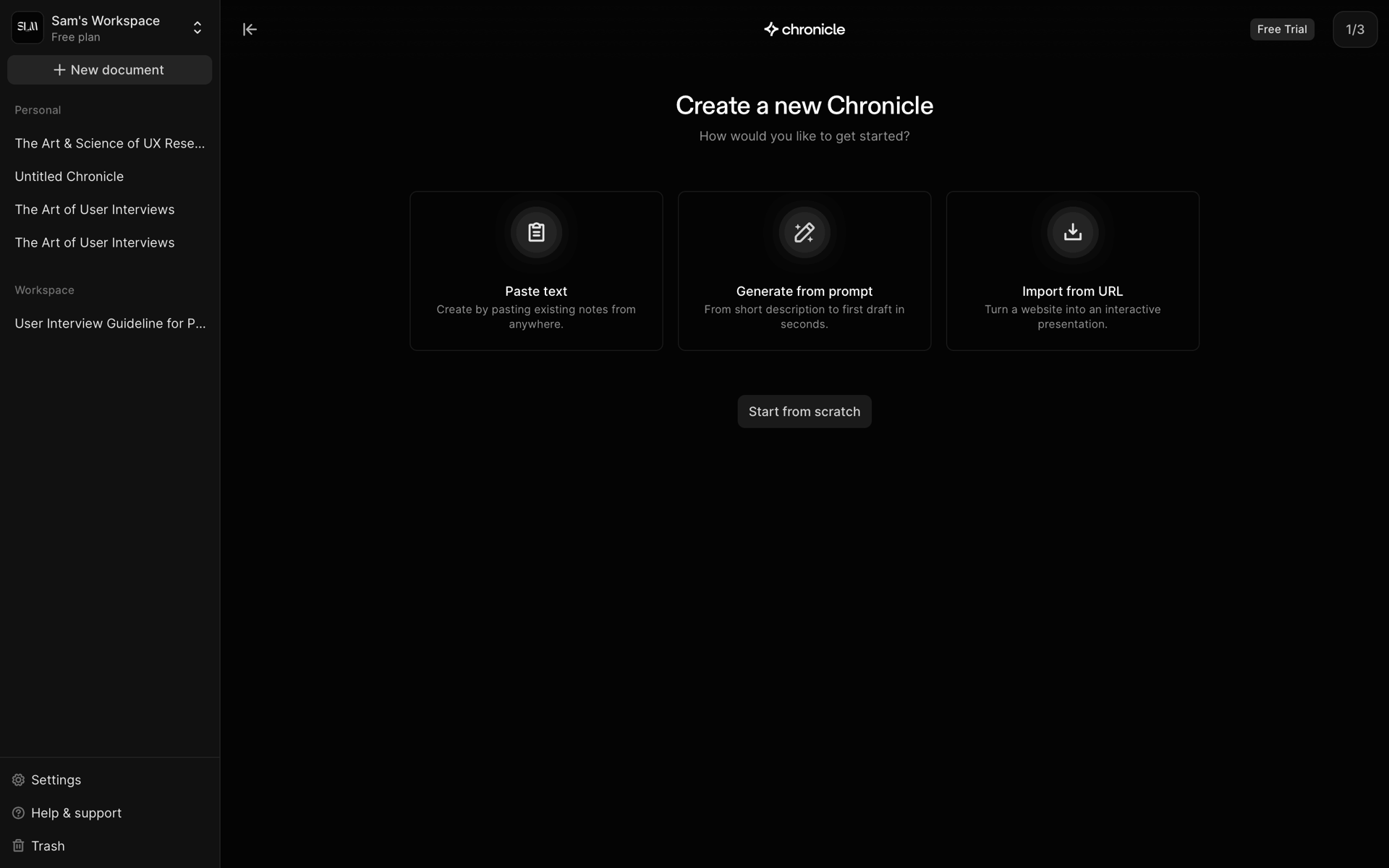 Chronicle Web AI interface screenshot 11