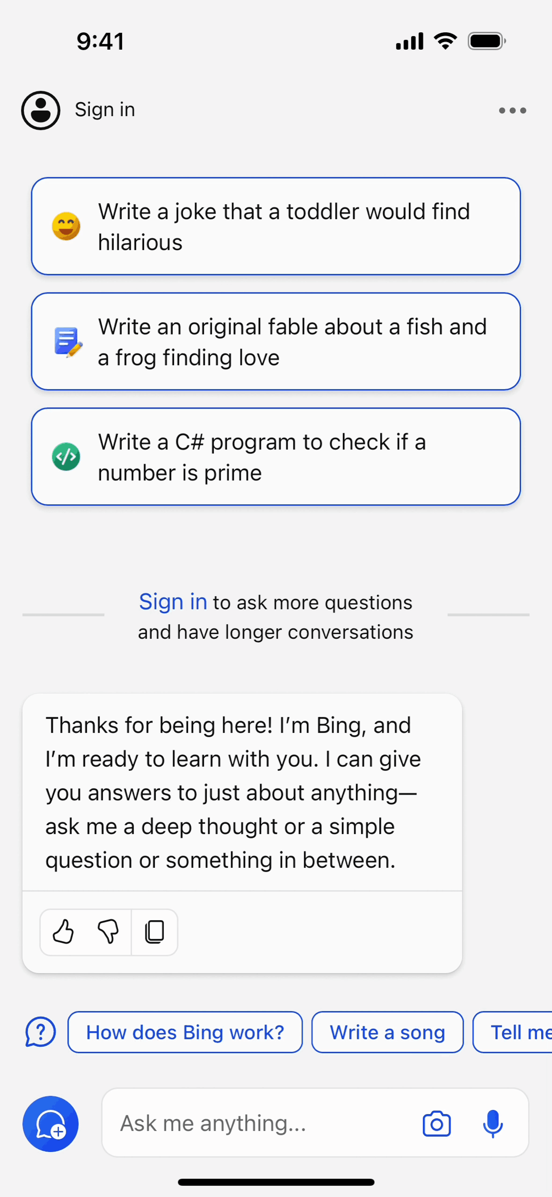 Microsoft Copilot iOS AI interface screenshot 6