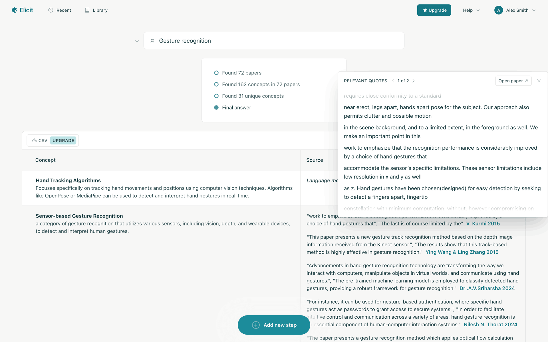 Elicit Web AI interface screenshot 7