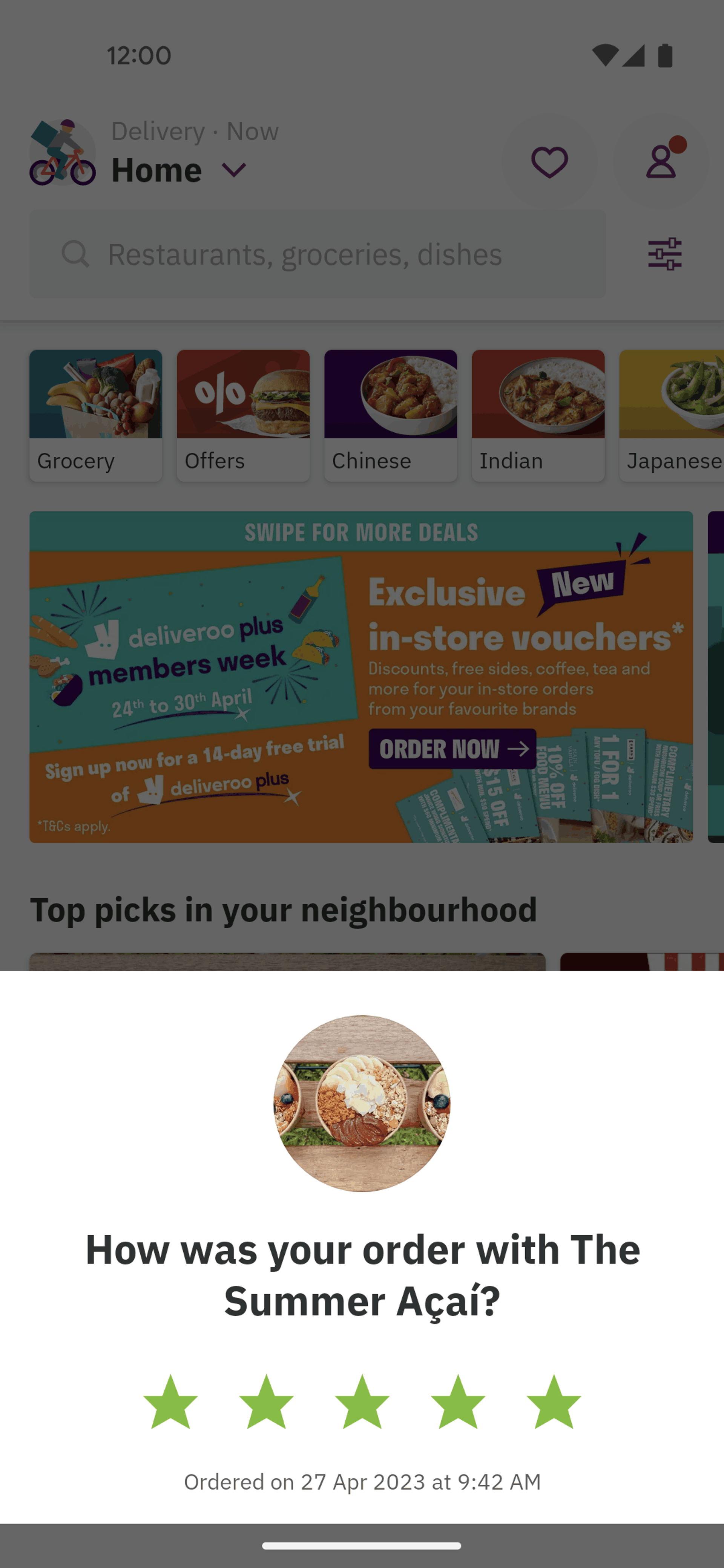 Deliveroo Android Food & Drink interface screenshot 10
