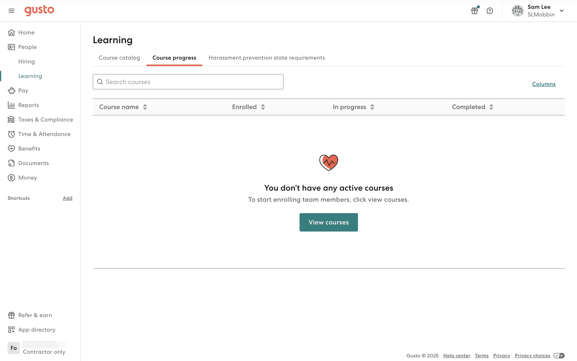 Gusto Web Finance interface screenshot 7