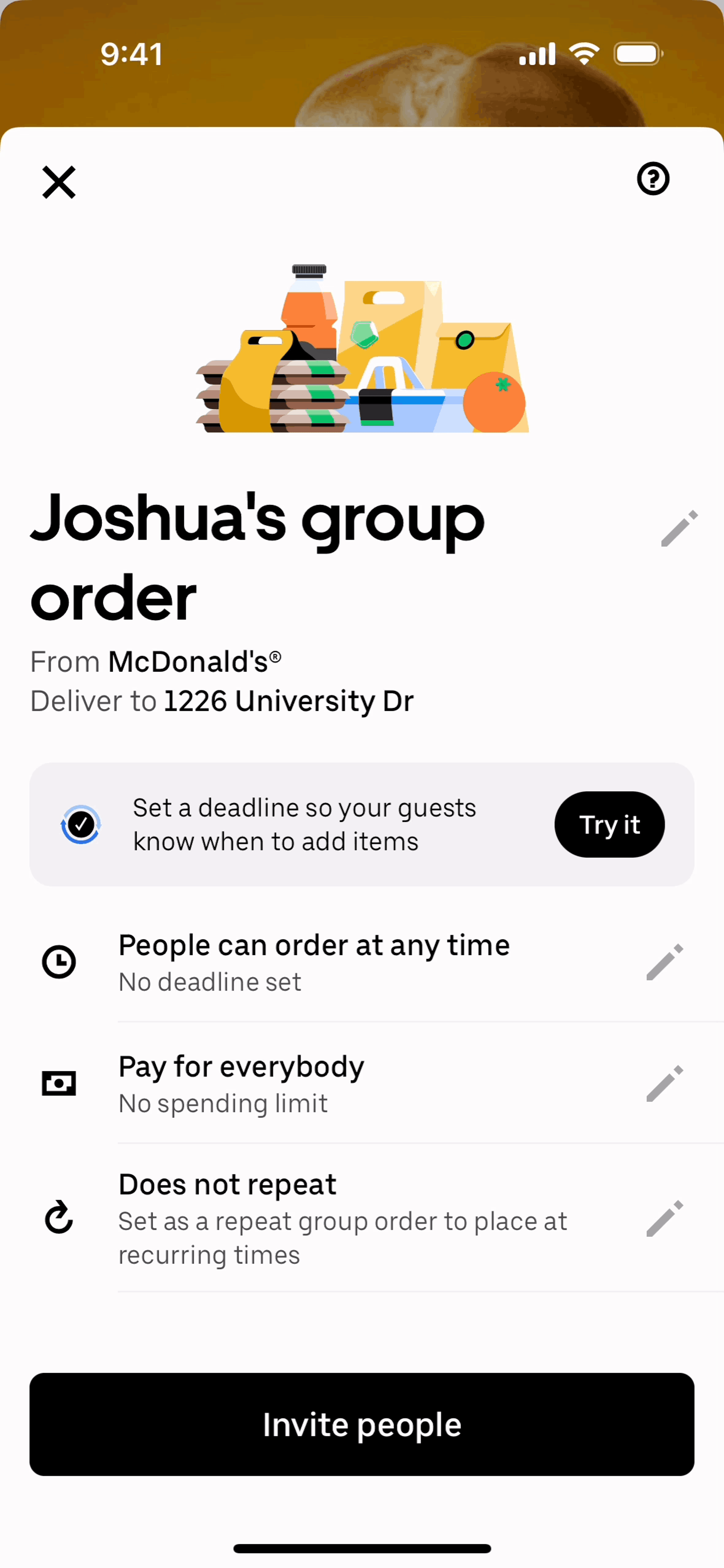 Uber Eats iOS Food & Drink interface screenshot 8