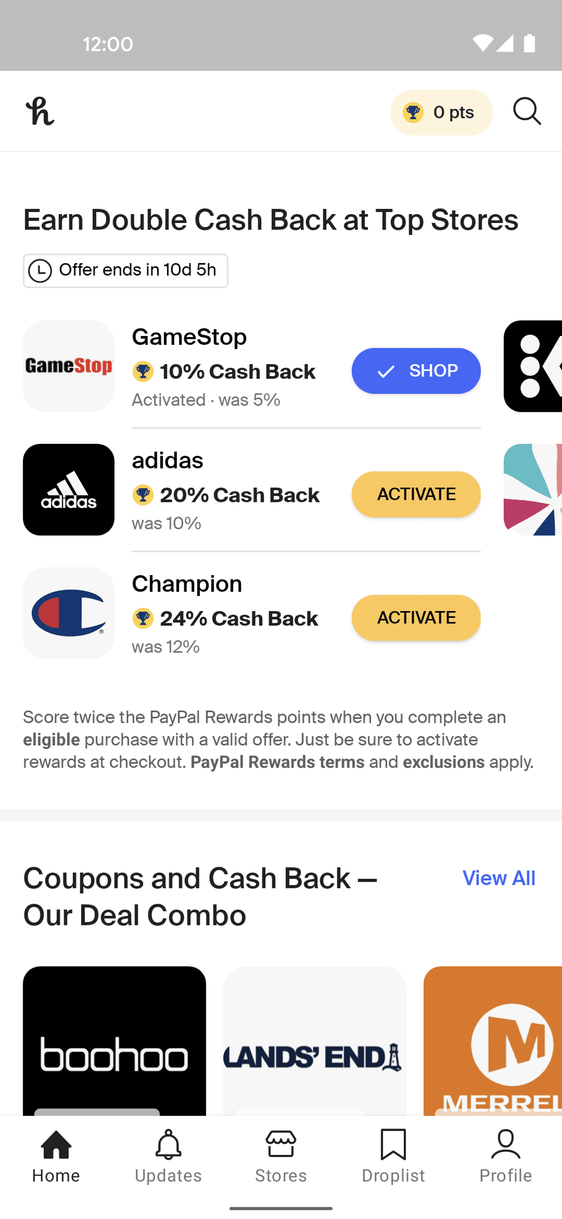 PayPal Honey Android Shopping interface screenshot 23