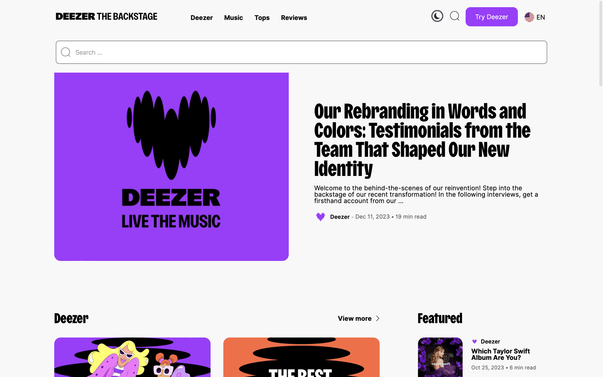 Deezer Web Entertainment interface screenshot 4