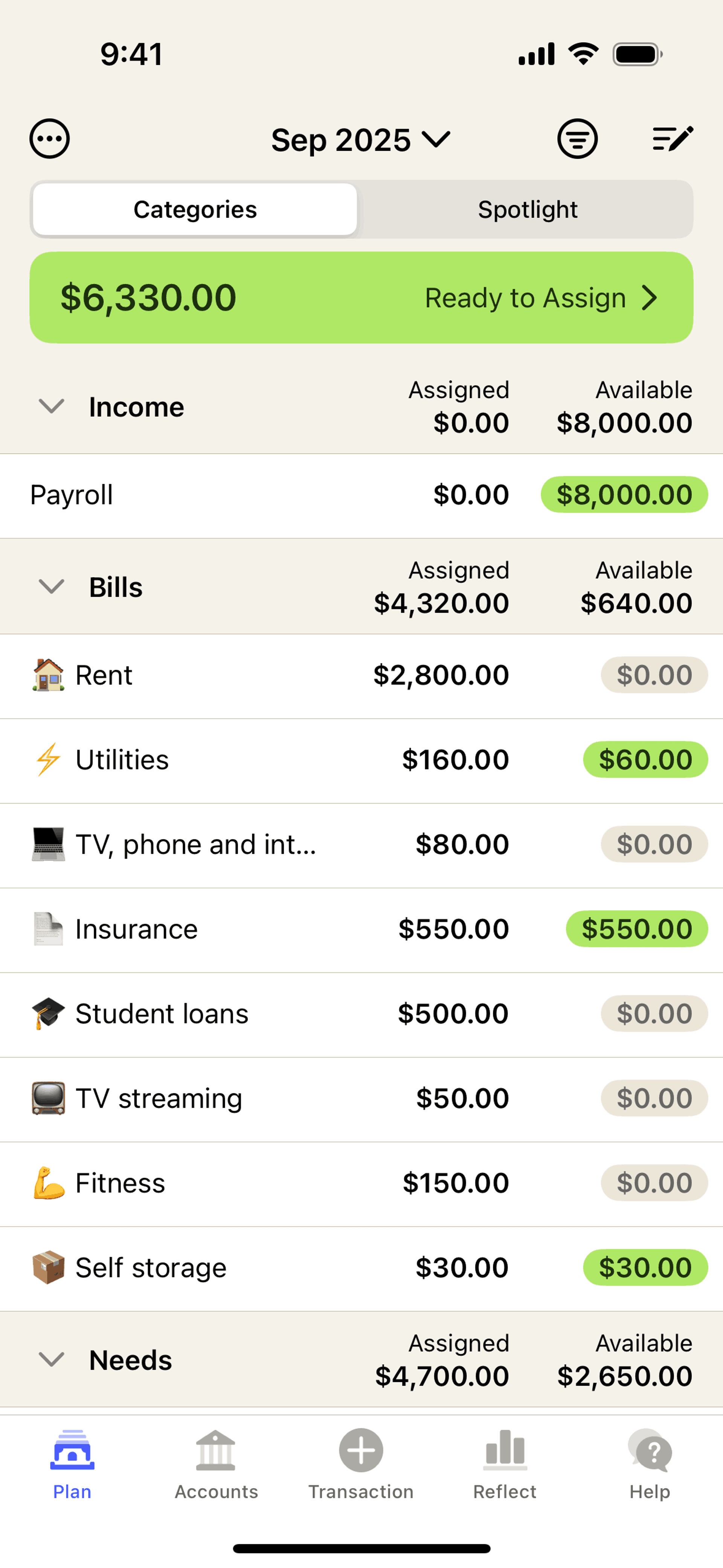 YNAB iOS Finance interface screenshot 11