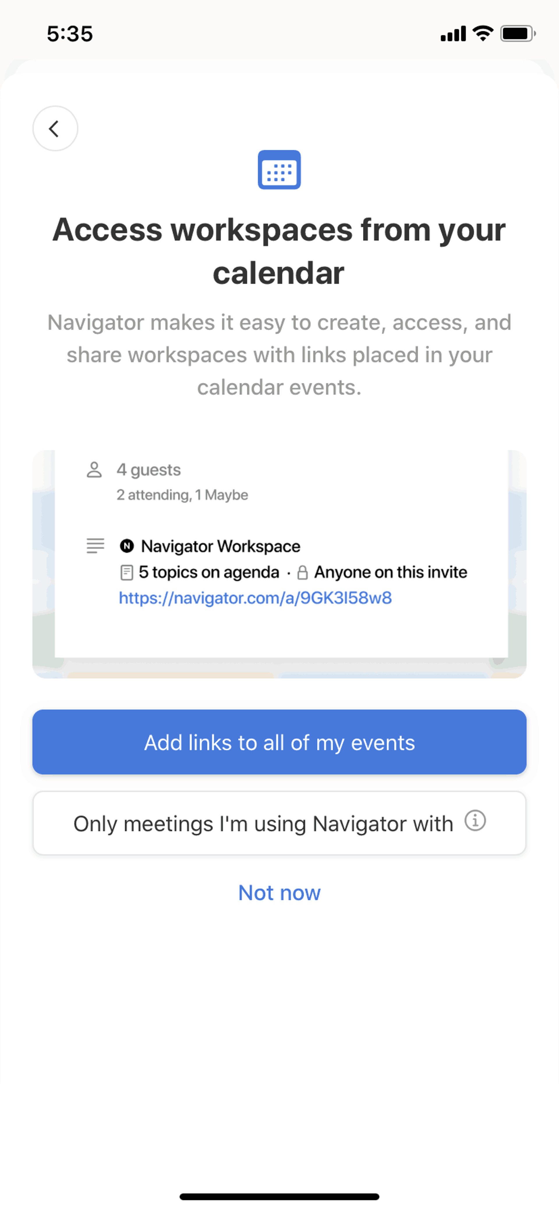 Navigator iOS Productivity interface screenshot 11