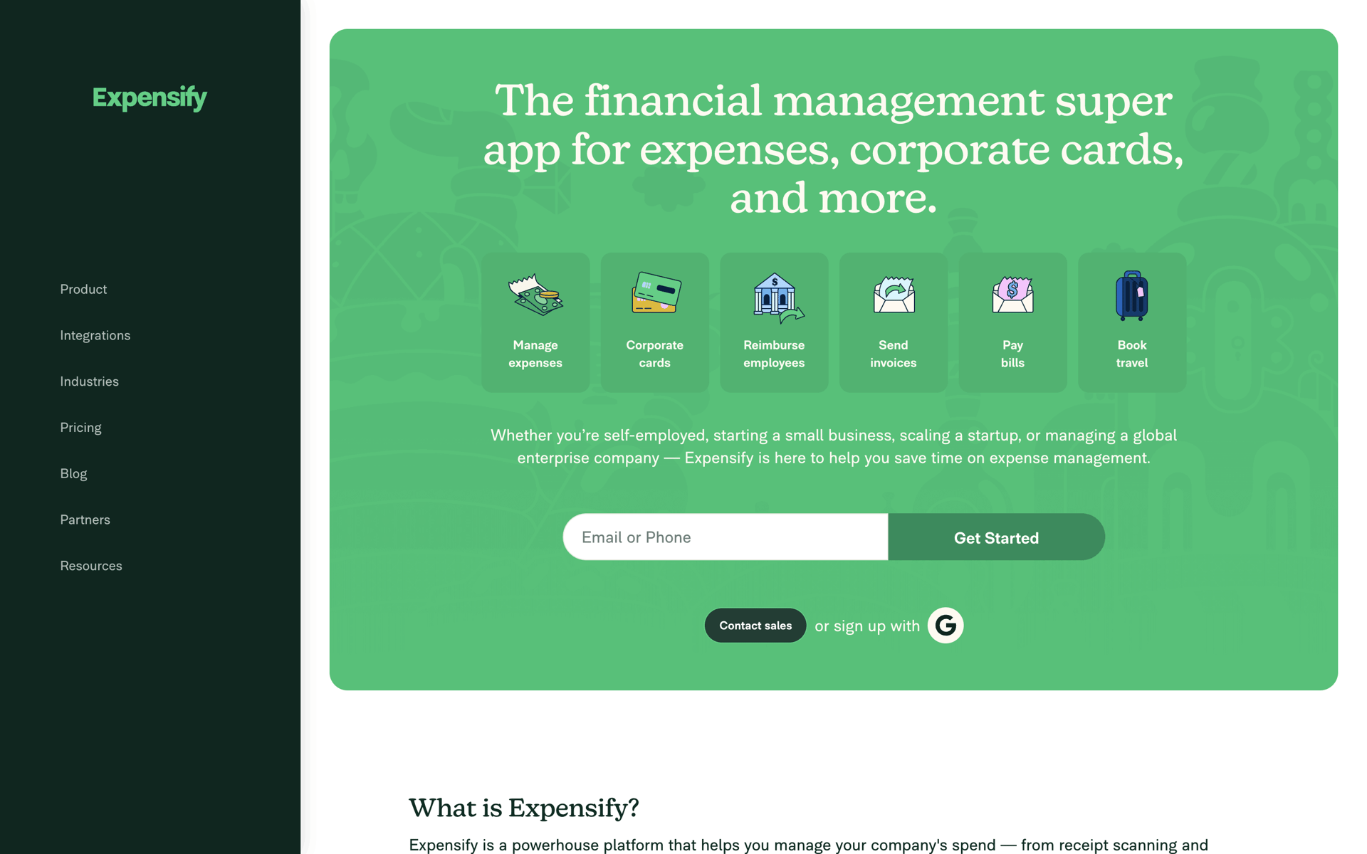 Expensify Web Finance interface screenshot 2