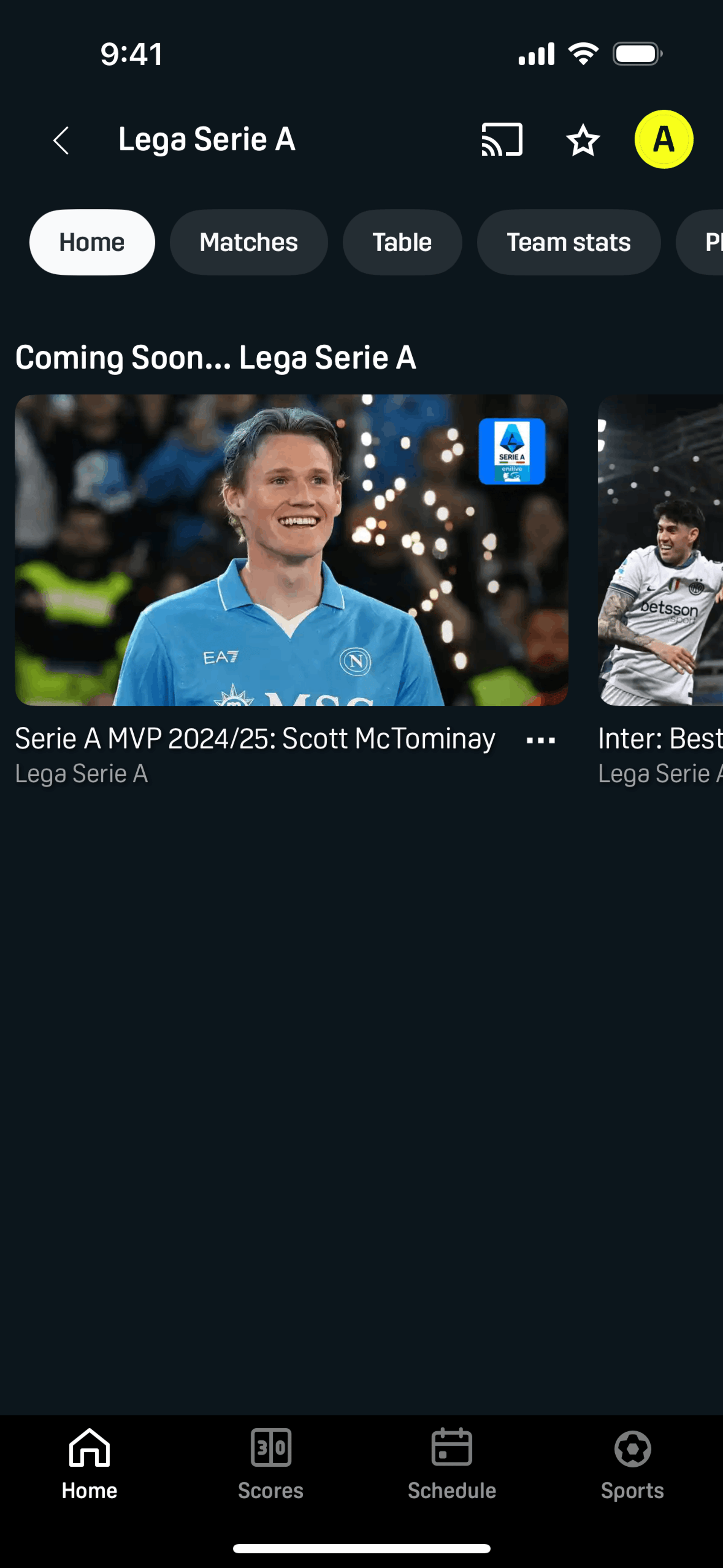 DAZN iOS Sports interface screenshot 3