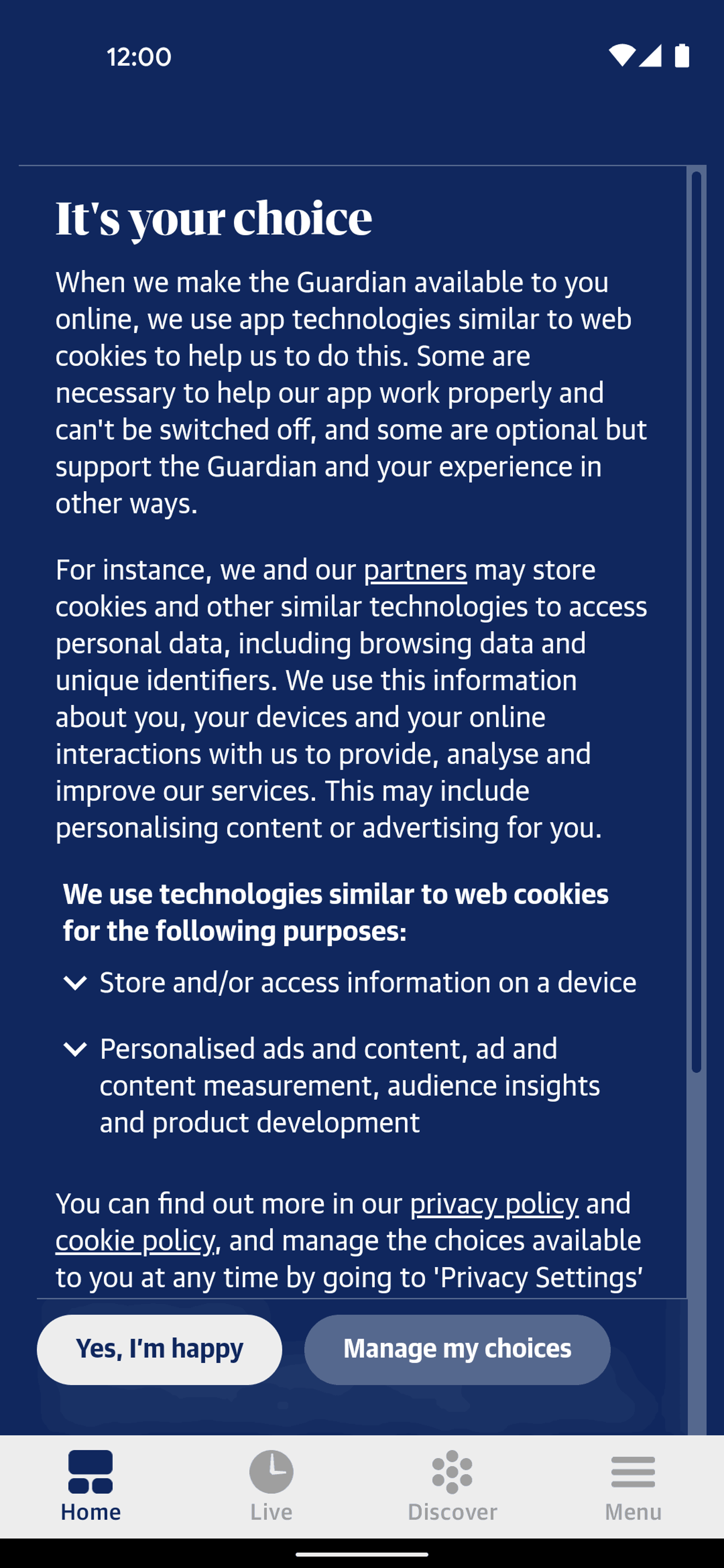The Guardian Android News interface screenshot 6