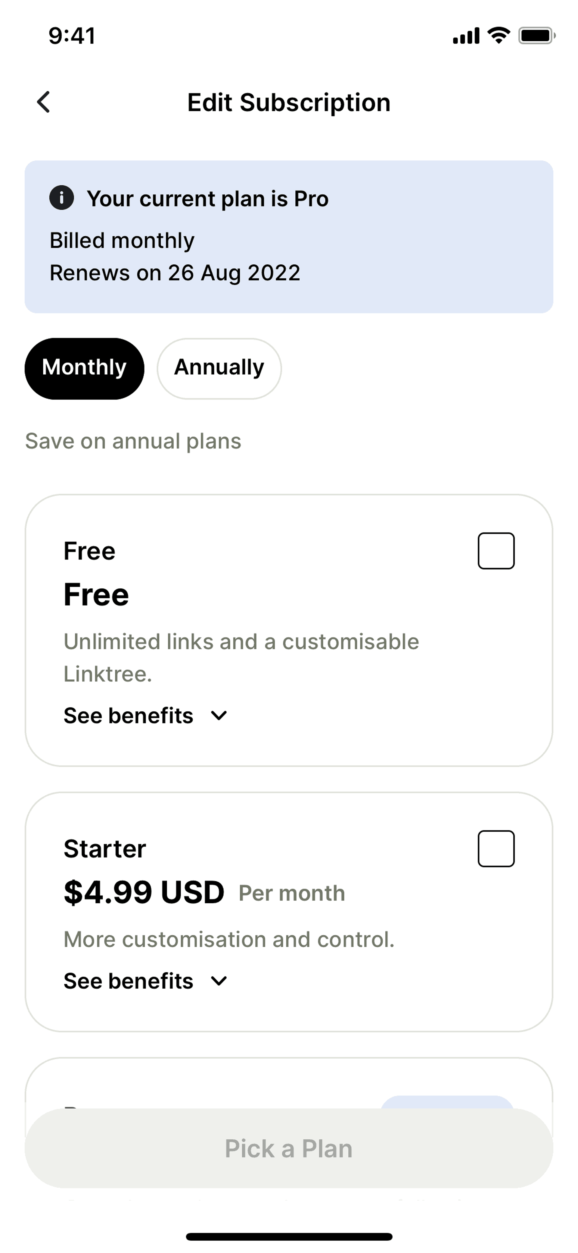 Linktree iOS Social Networking interface screenshot 18