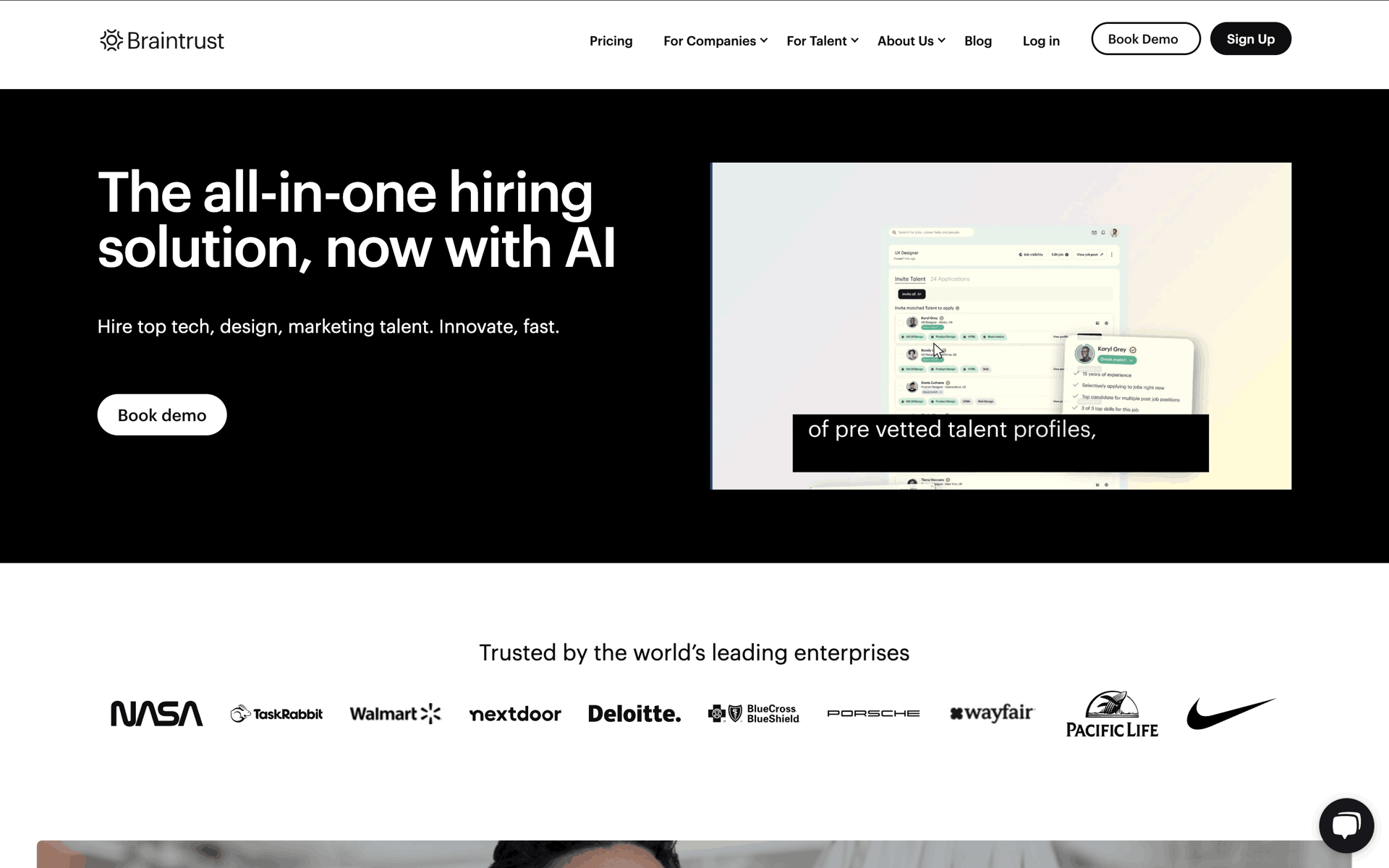 Braintrust Web AI interface screenshot 1