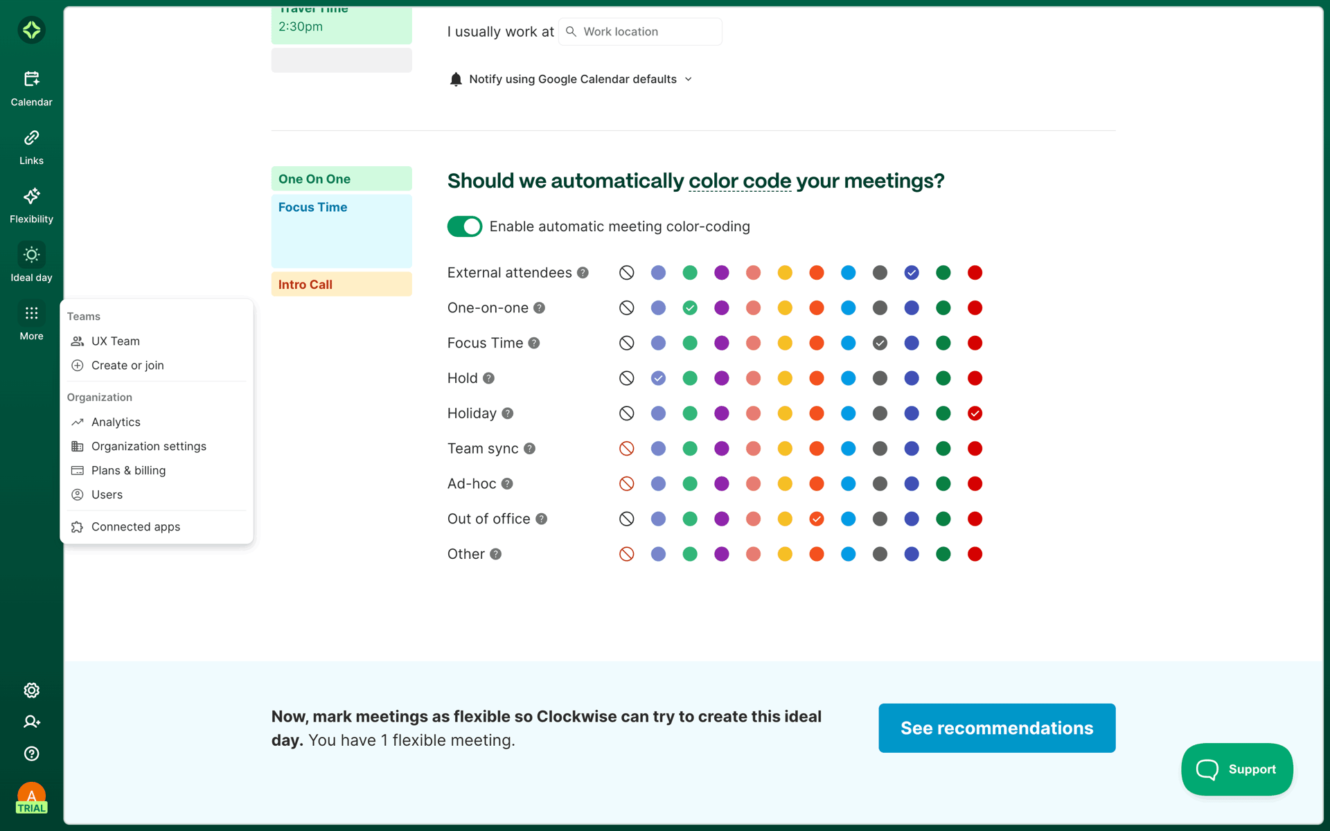 Clockwise Web Productivity interface screenshot 12