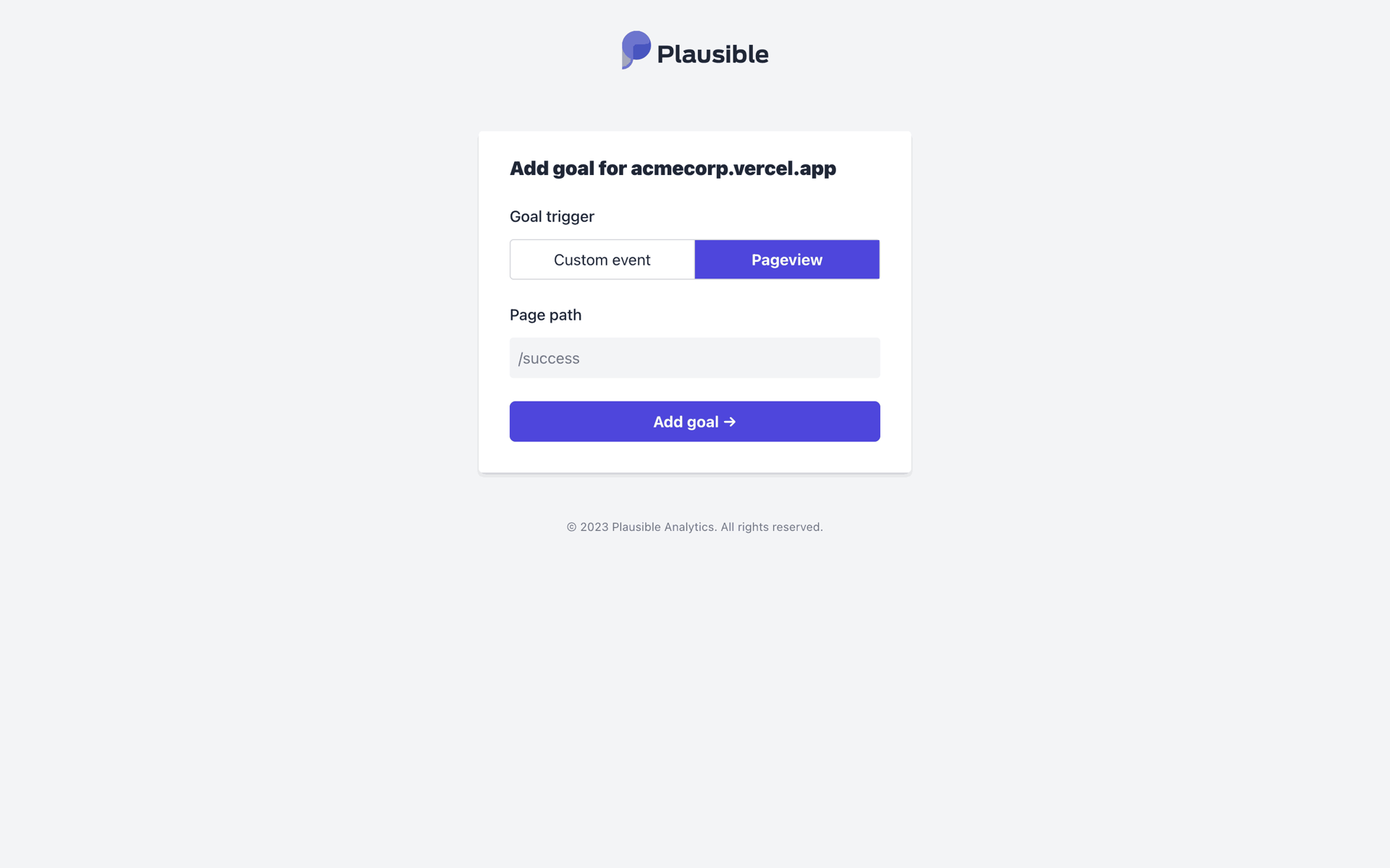 Plausible Analytics Web Business interface screenshot 9