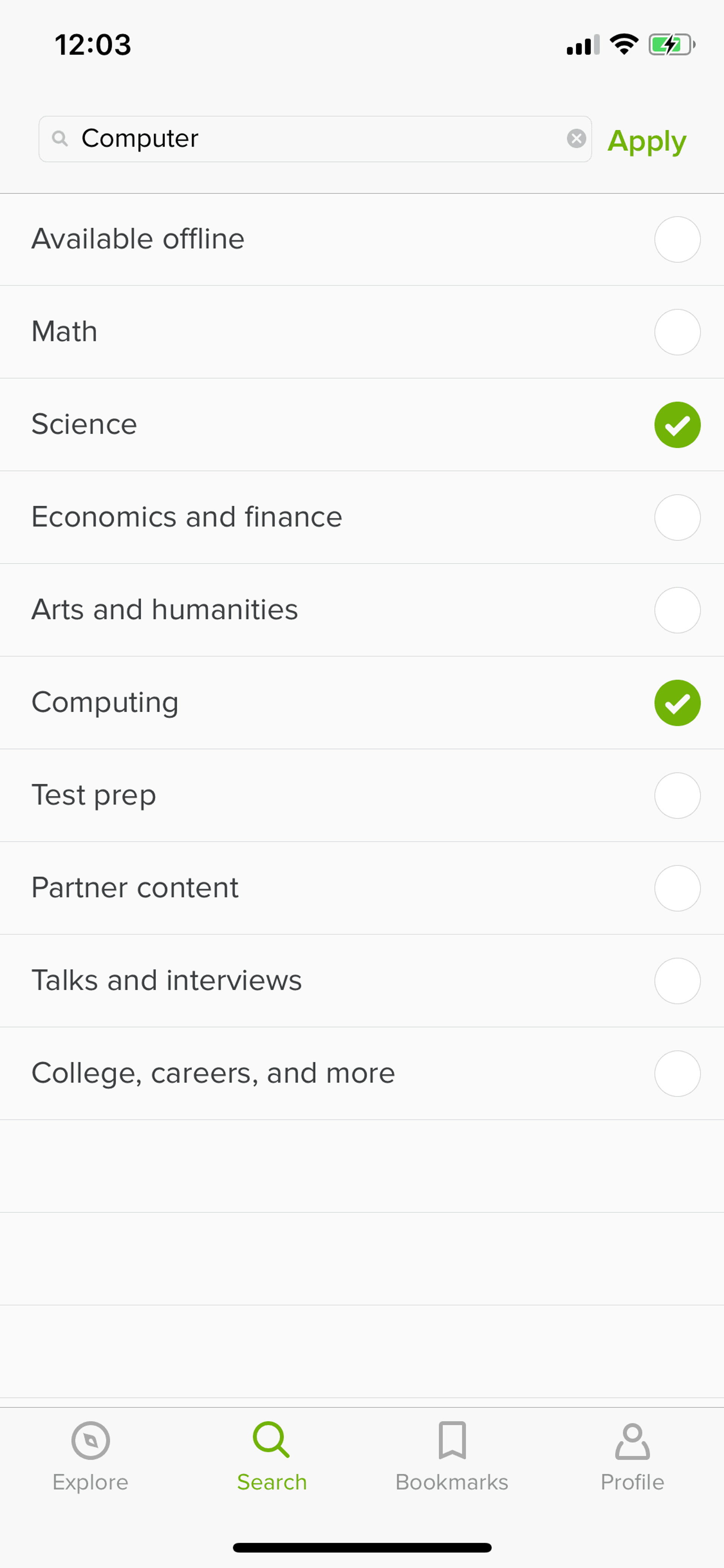 Khan Academy iOS Education interface screenshot 16