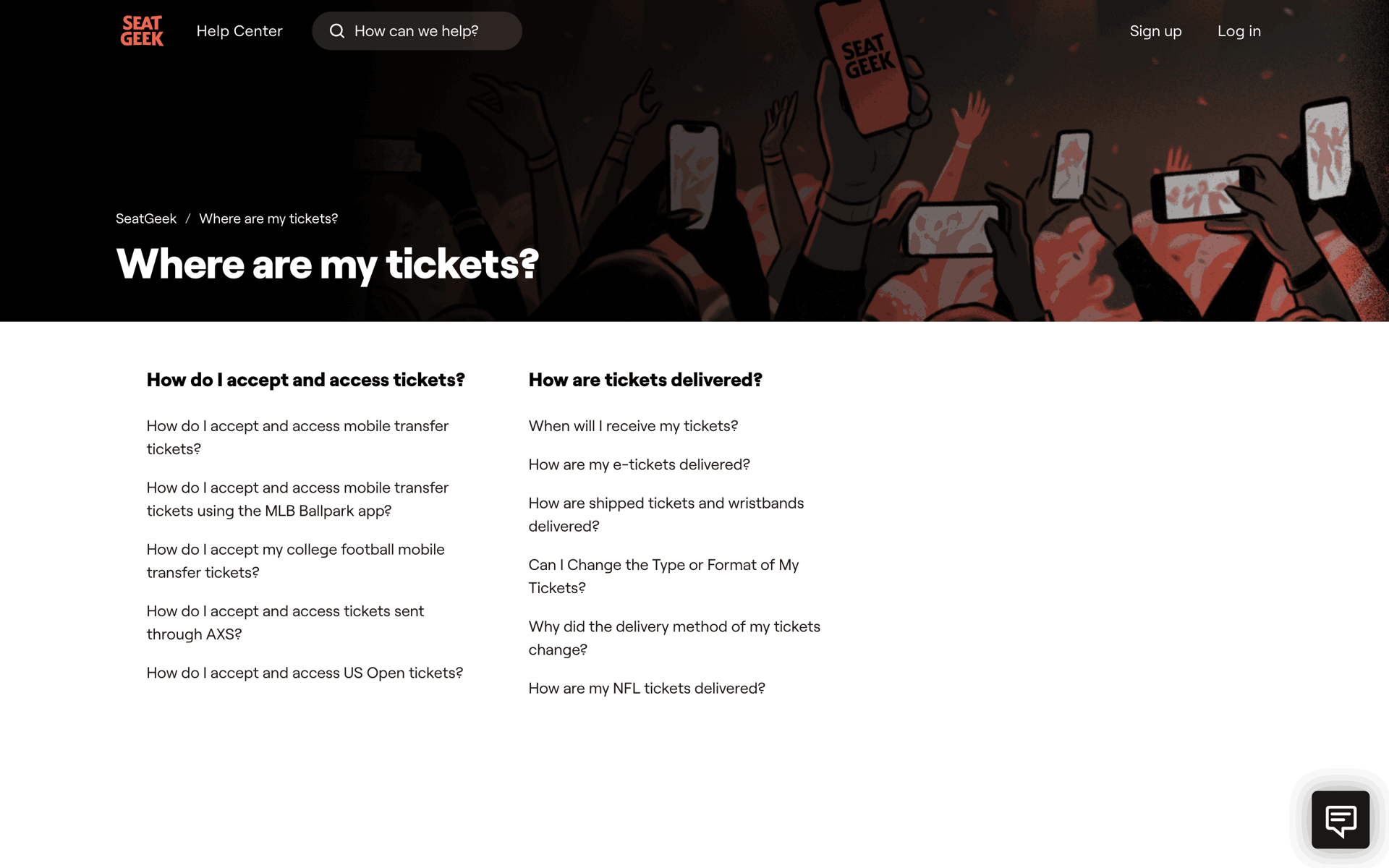 SeatGeek Web Entertainment interface screenshot 14