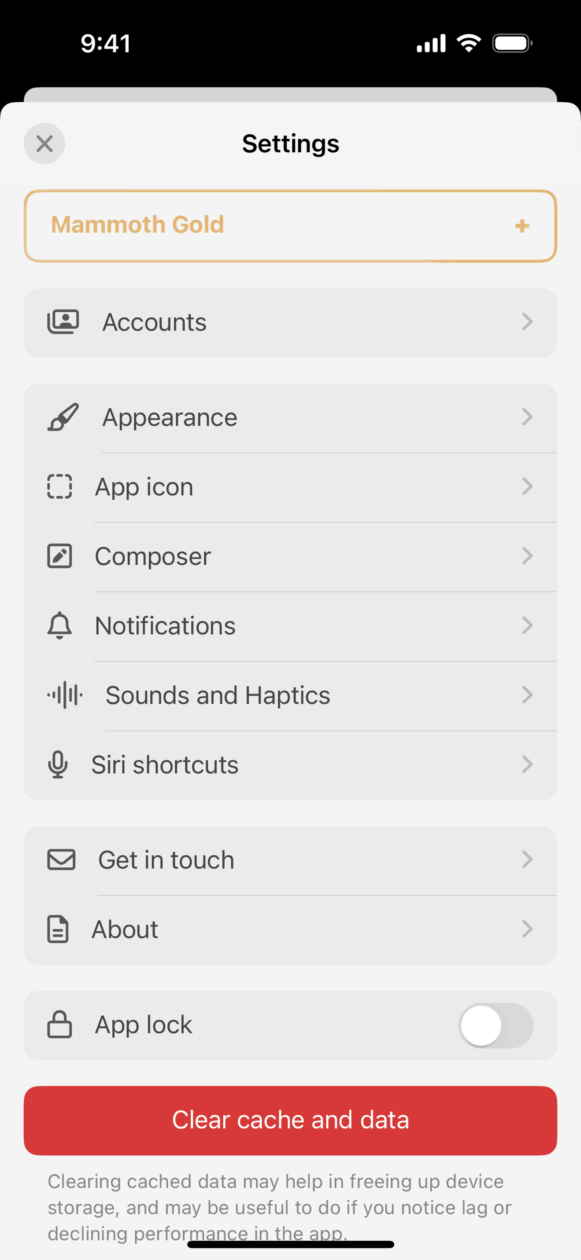 Mammoth iOS Social Networking interface screenshot 8