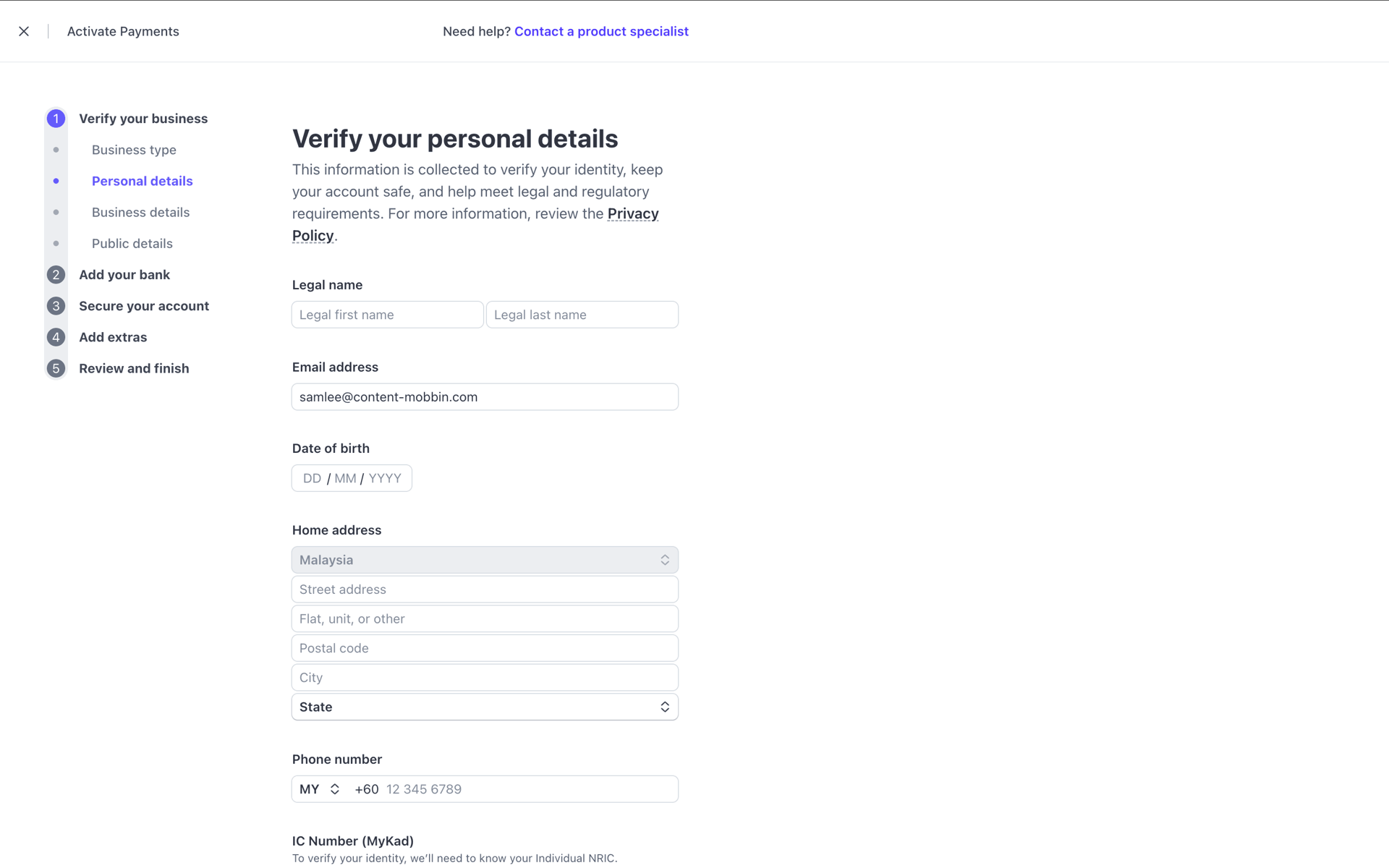 Stripe Web Business interface screenshot 21