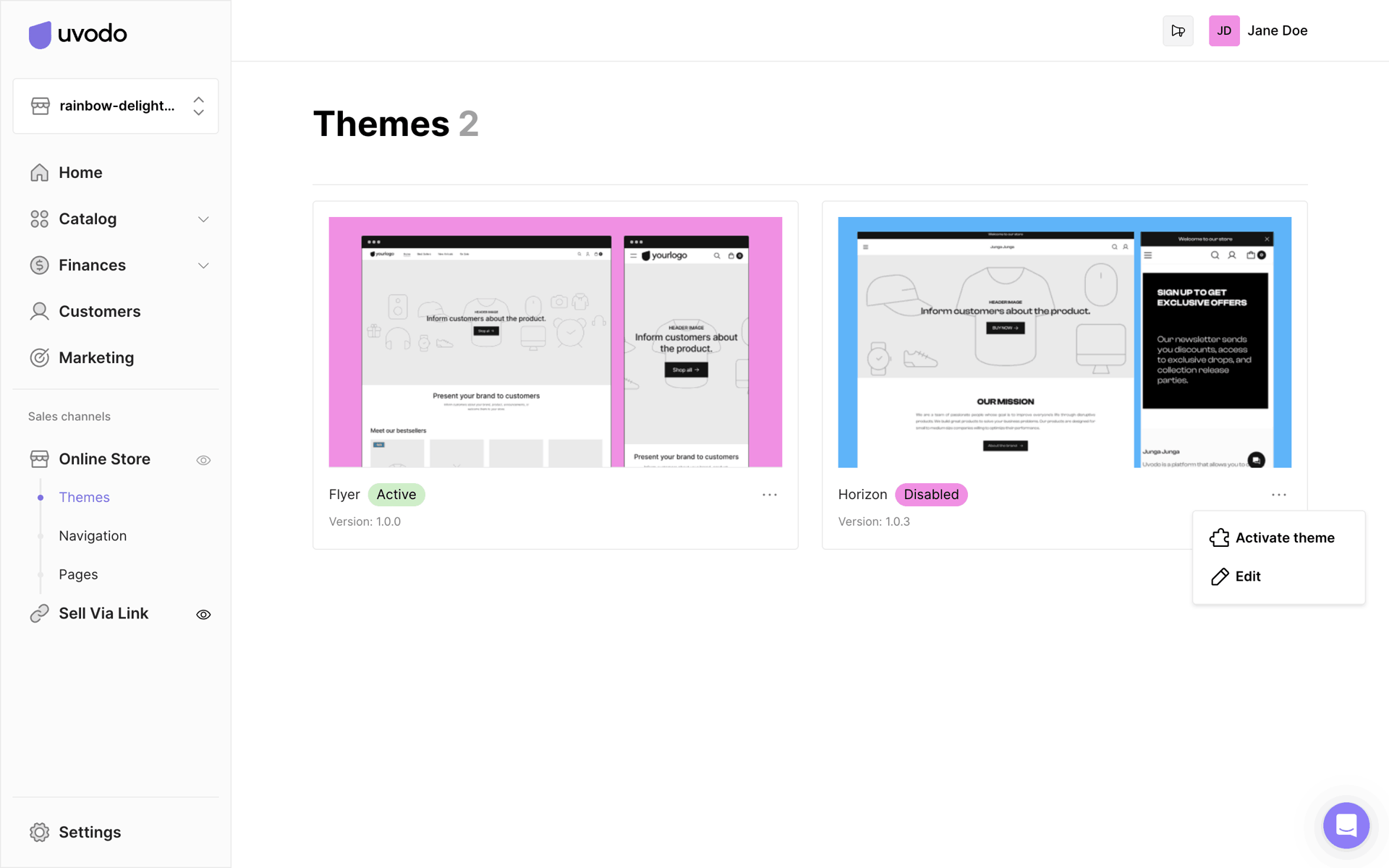 Uvodo Web Business interface screenshot 18
