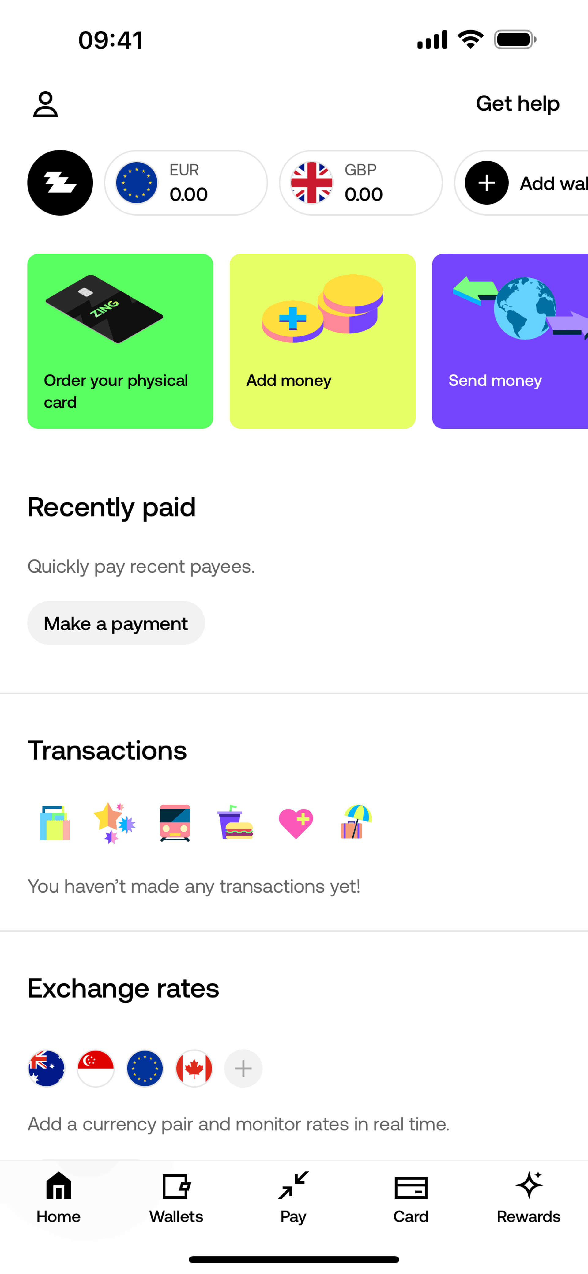 Zing iOS Finance interface screenshot 2