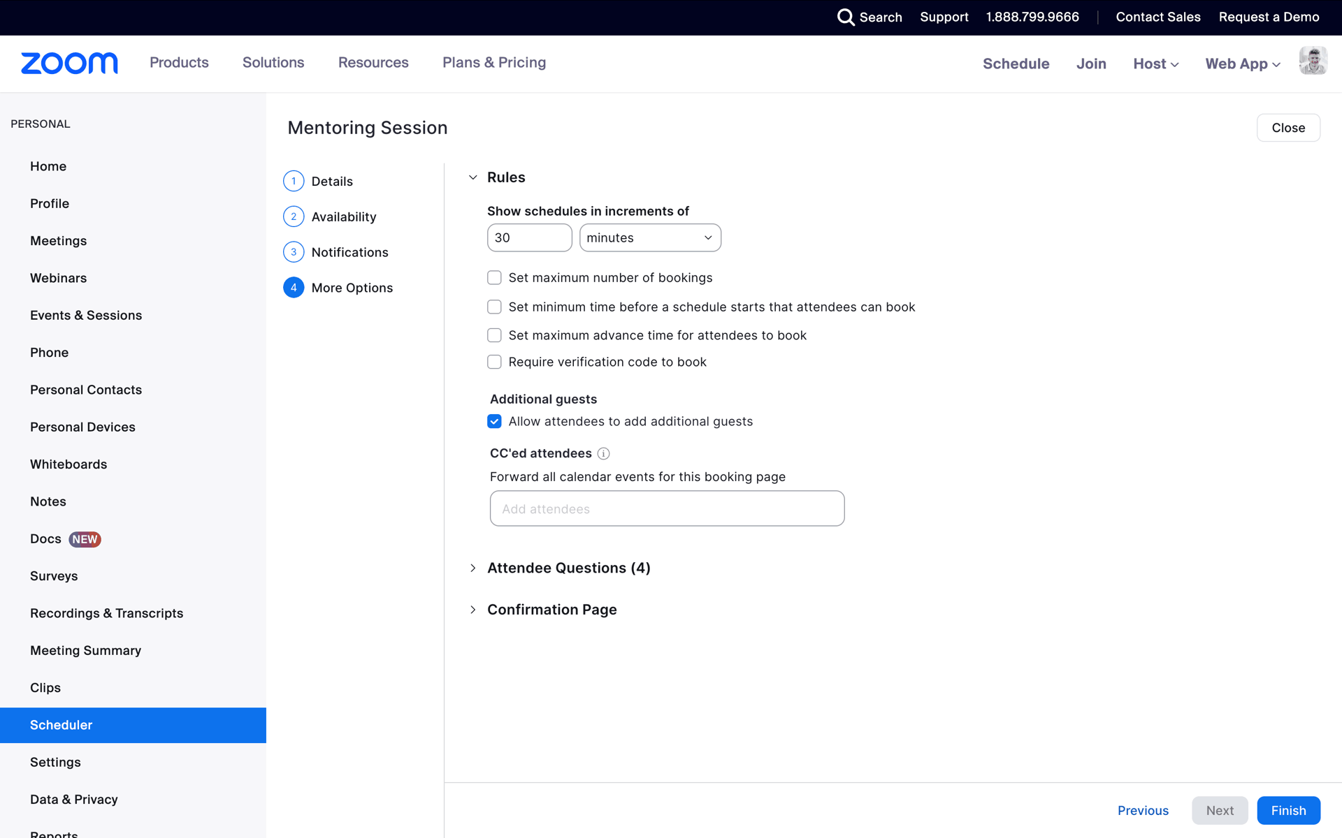 Zoom Web Business interface screenshot 7
