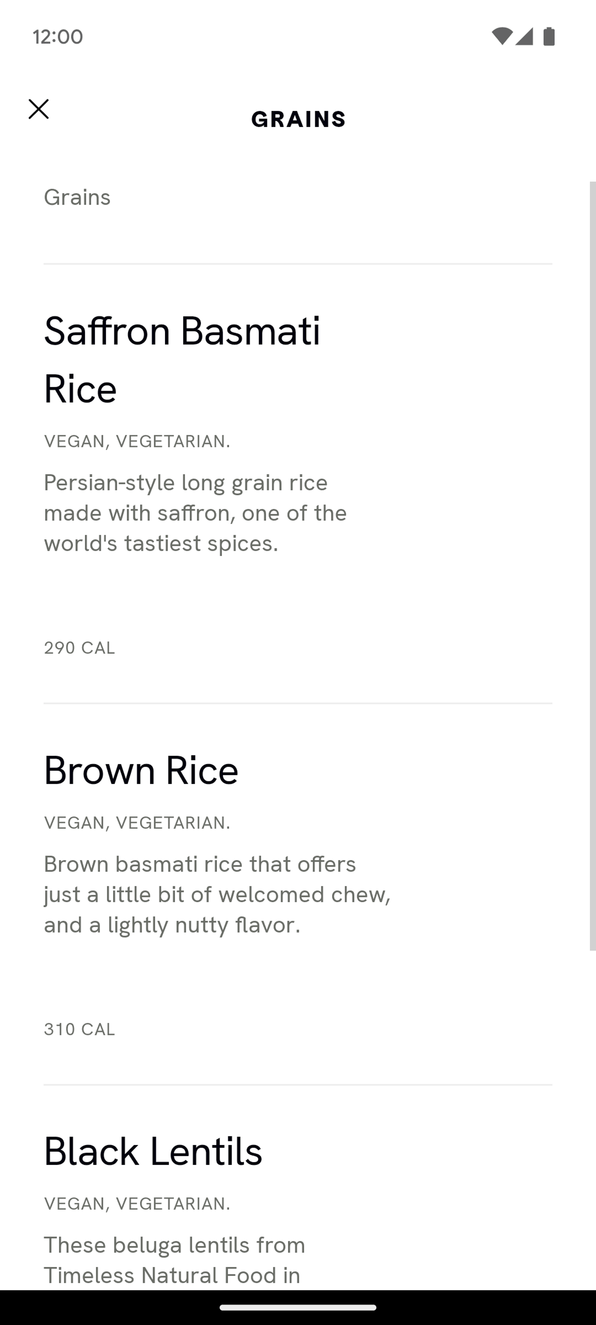 CAVA Android Food & Drink interface screenshot 19