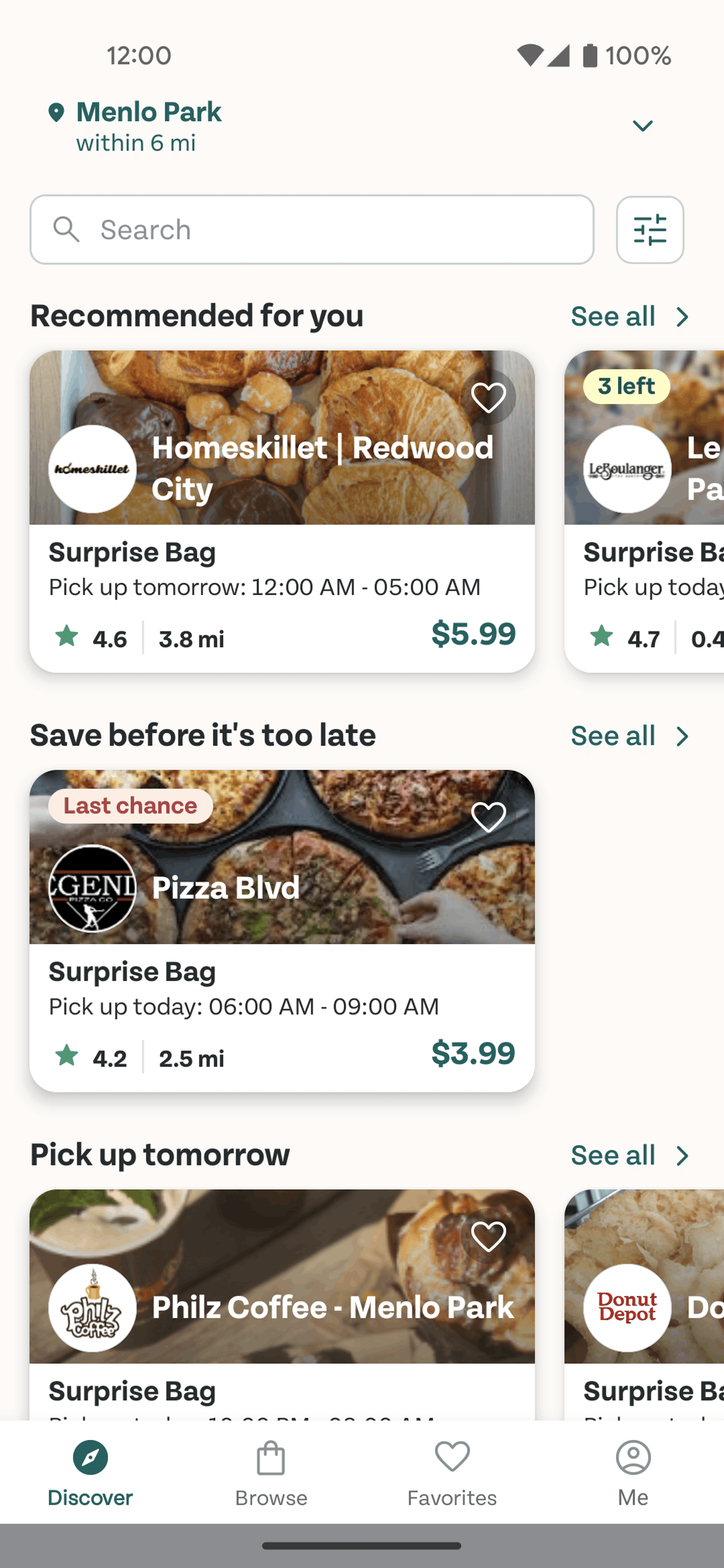 Too Good To Go Android Food & Drink interface screenshot 2