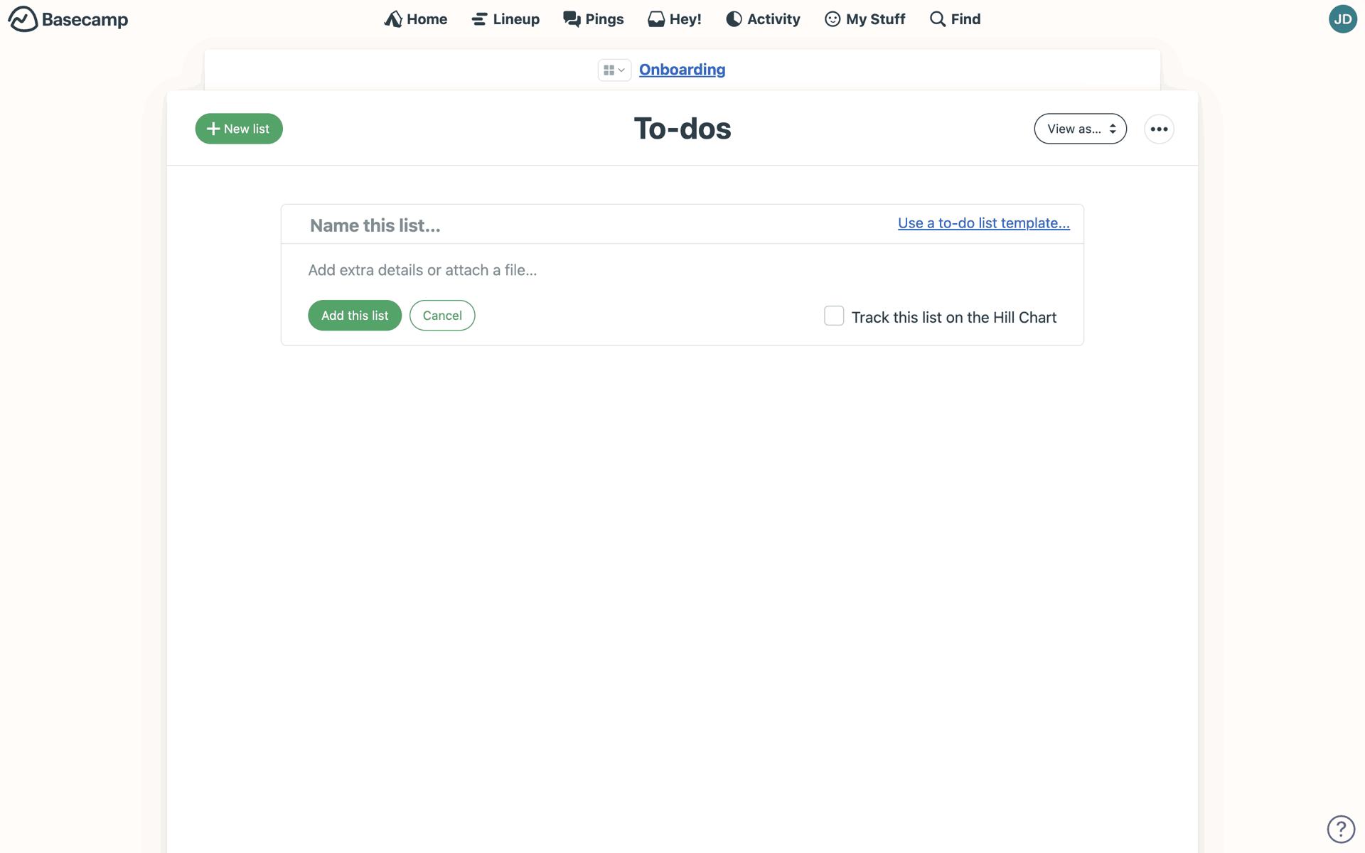 Basecamp Web Business interface screenshot 7