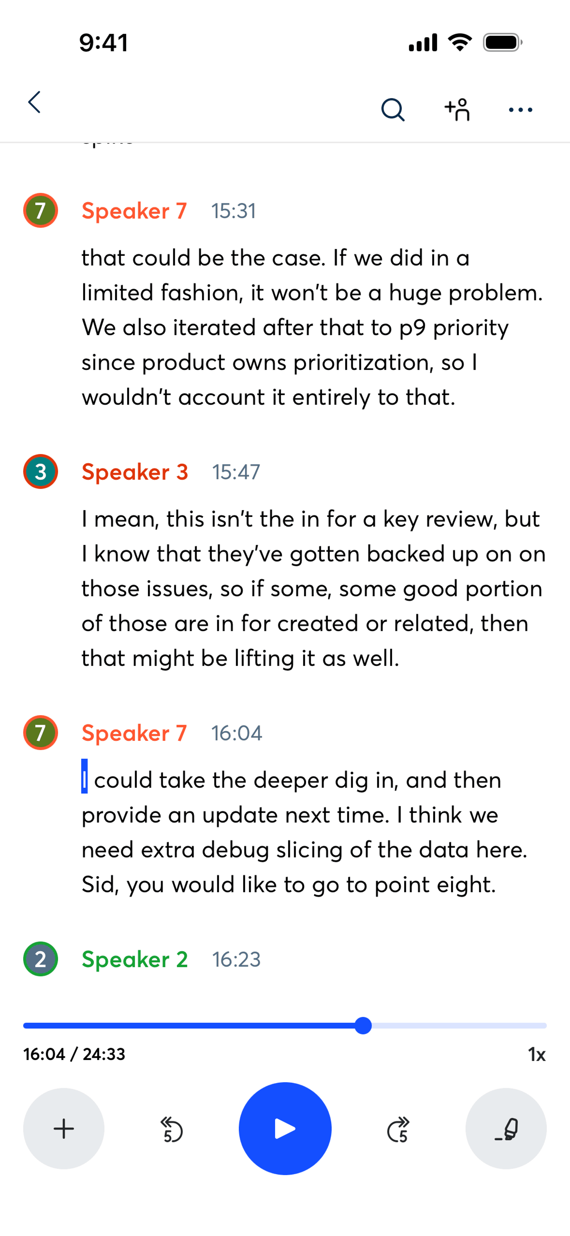 Otter.ai iOS AI interface screenshot 14