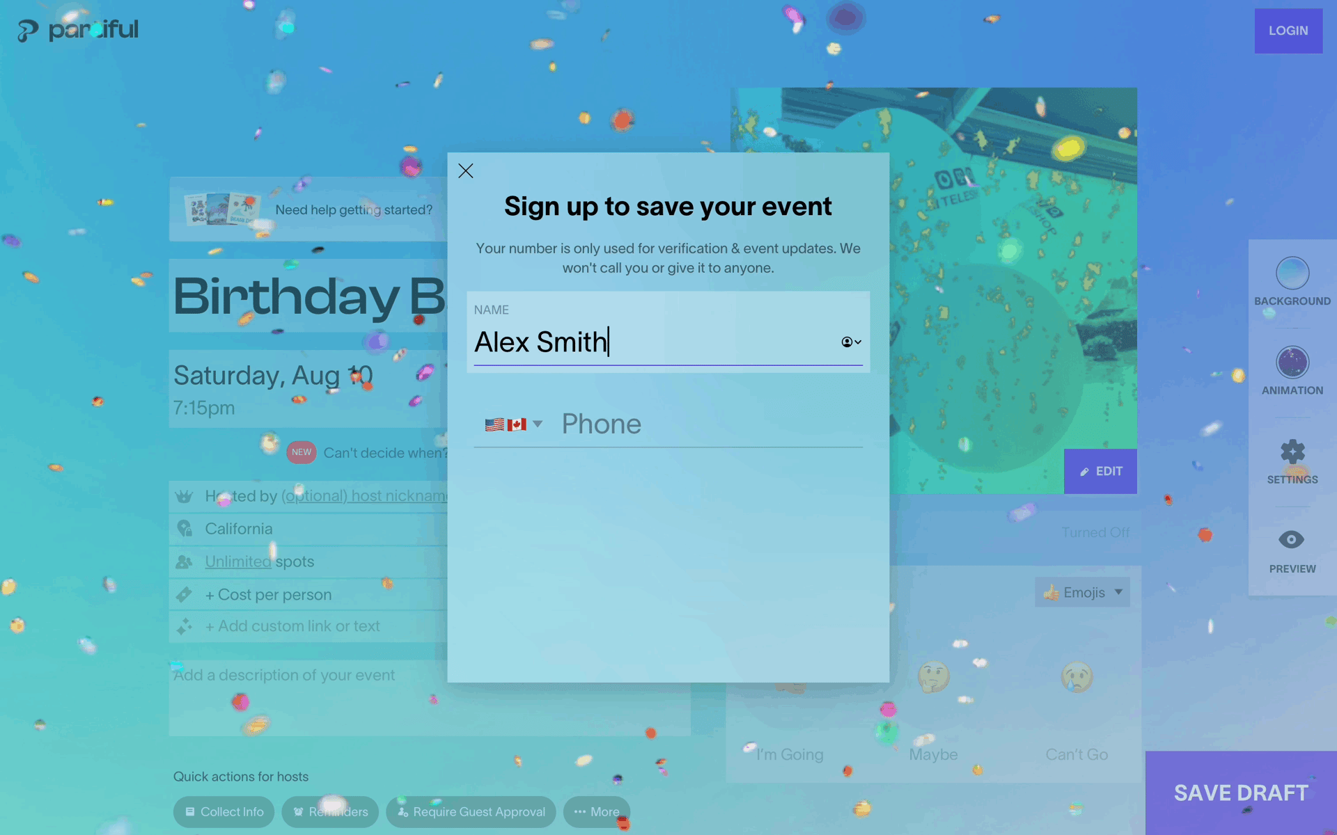 Partiful Web Lifestyle interface screenshot 23