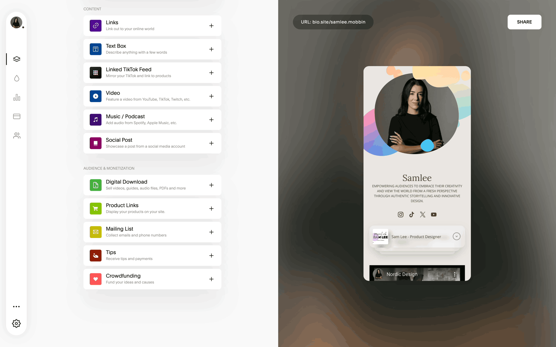 Biosites Web Business interface screenshot 2