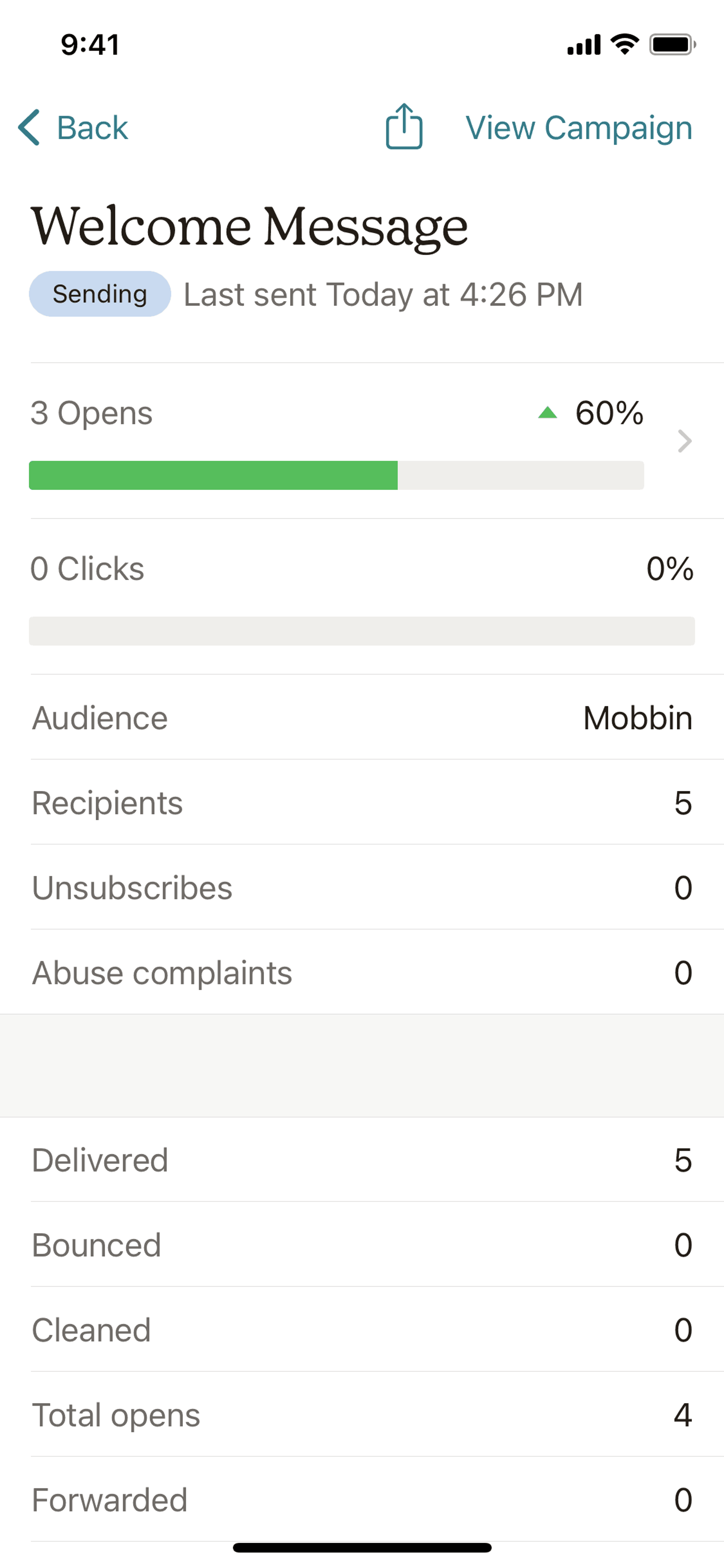 Mailchimp iOS Business interface screenshot 19