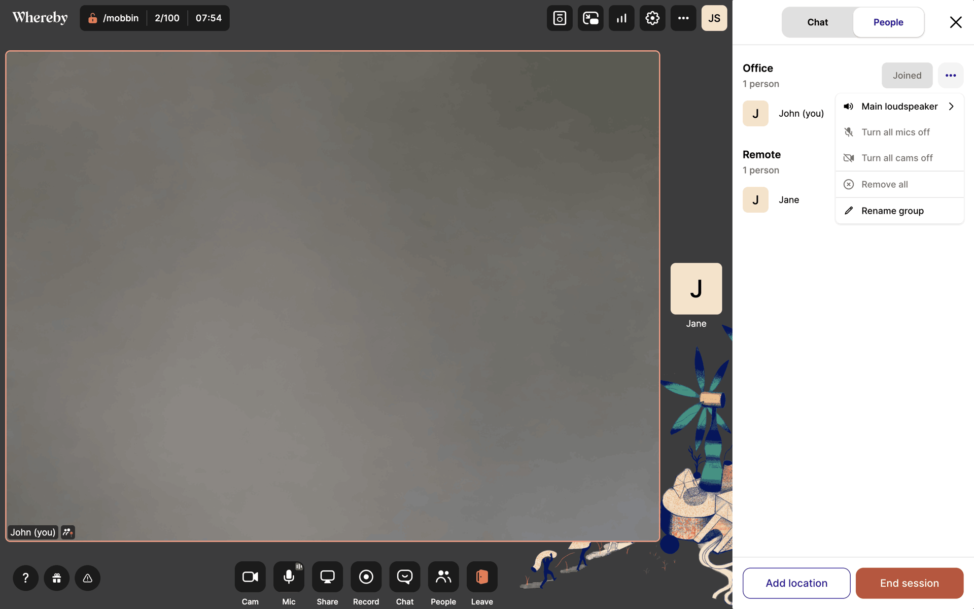 Whereby Web Business interface screenshot 9