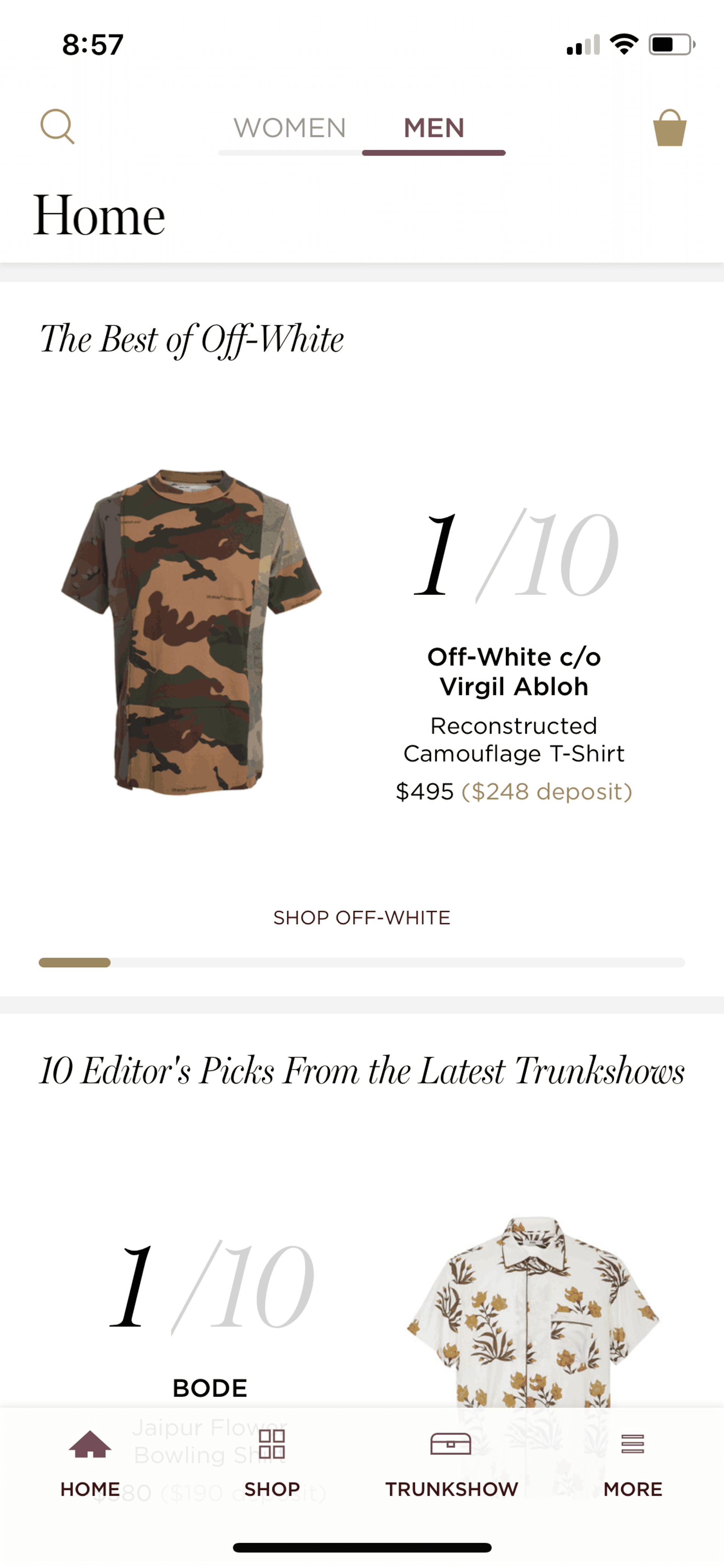 Moda Operandi iOS Shopping interface screenshot 3