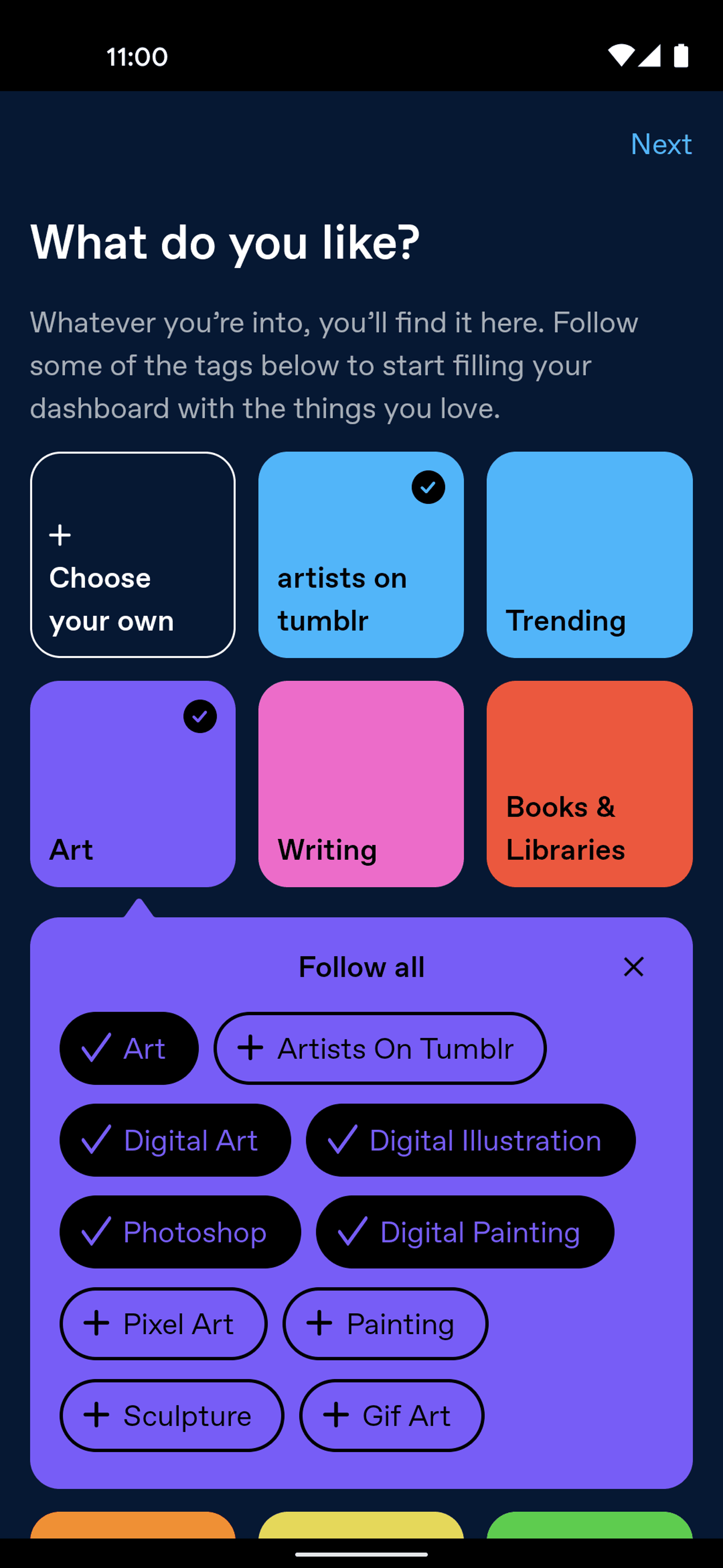 Tumblr Android Social Networking interface screenshot 13