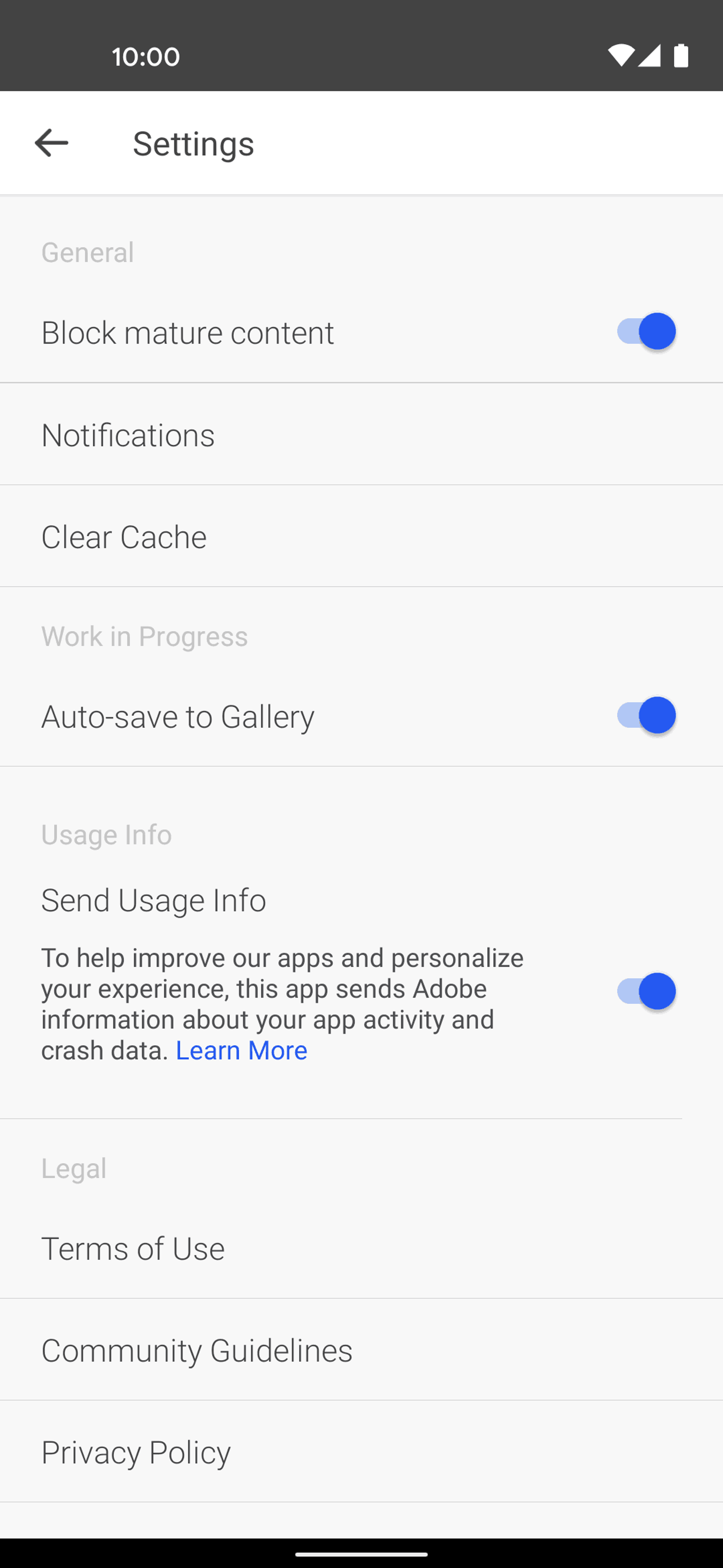 Behance Android Social Networking interface screenshot 16