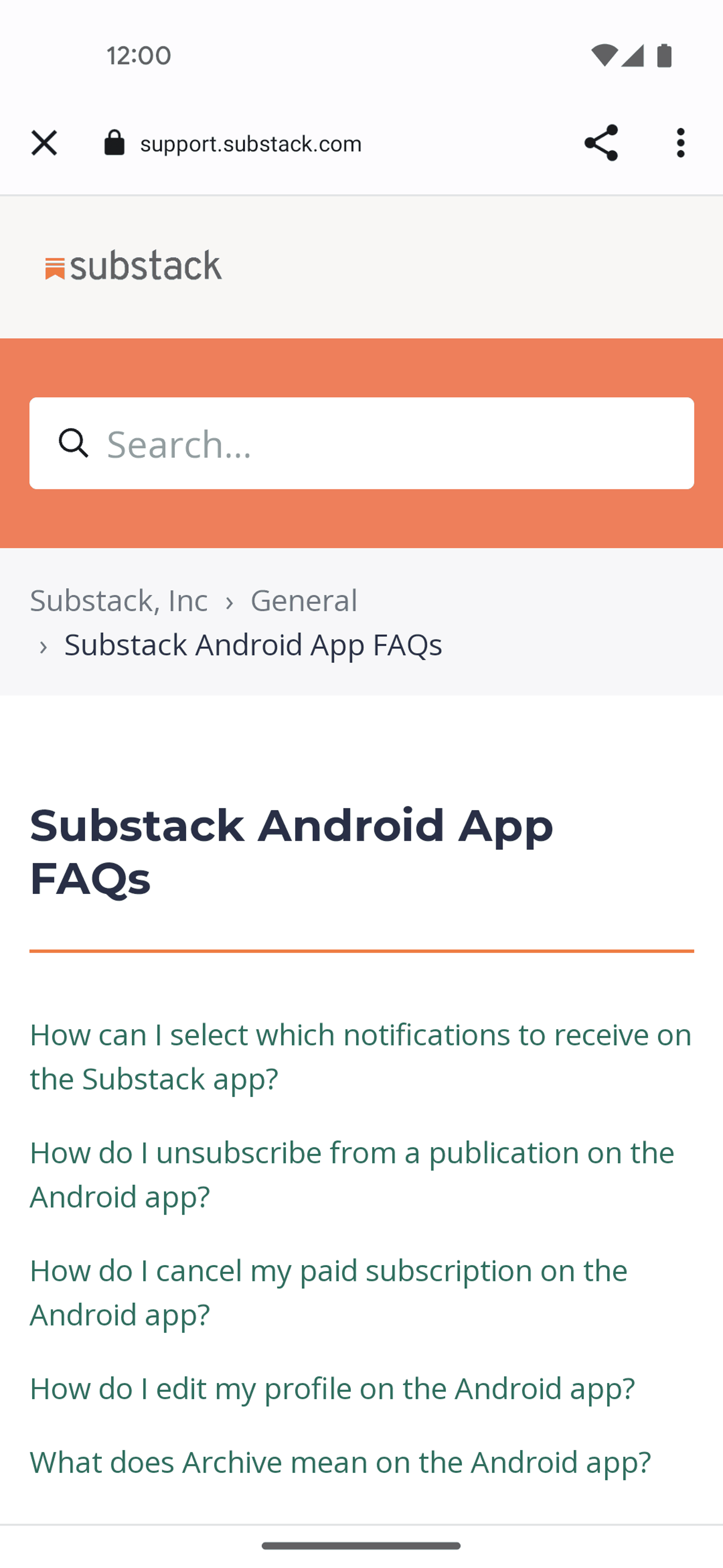 Substack Android News interface screenshot 18
