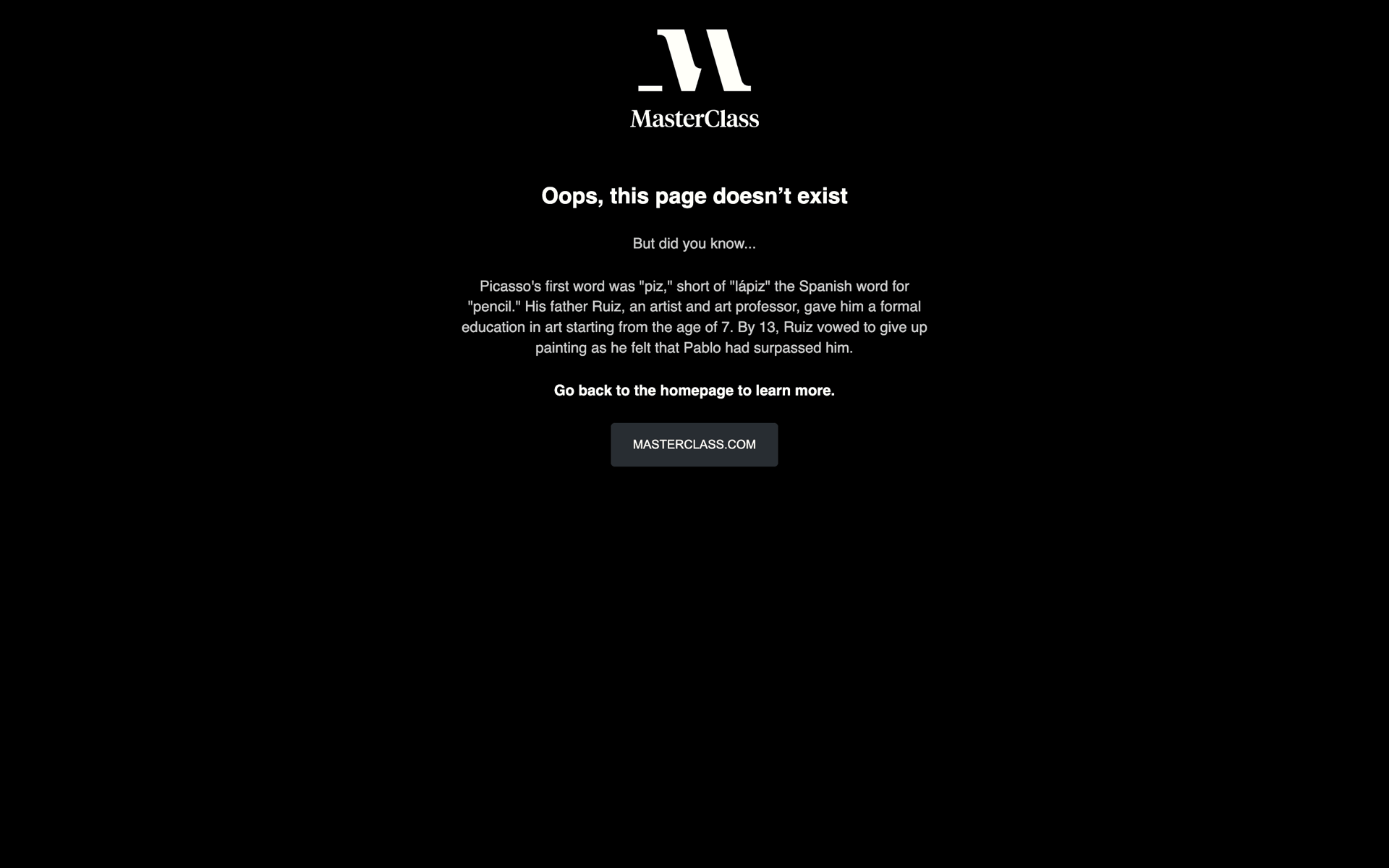 MasterClass Web Business interface screenshot 2